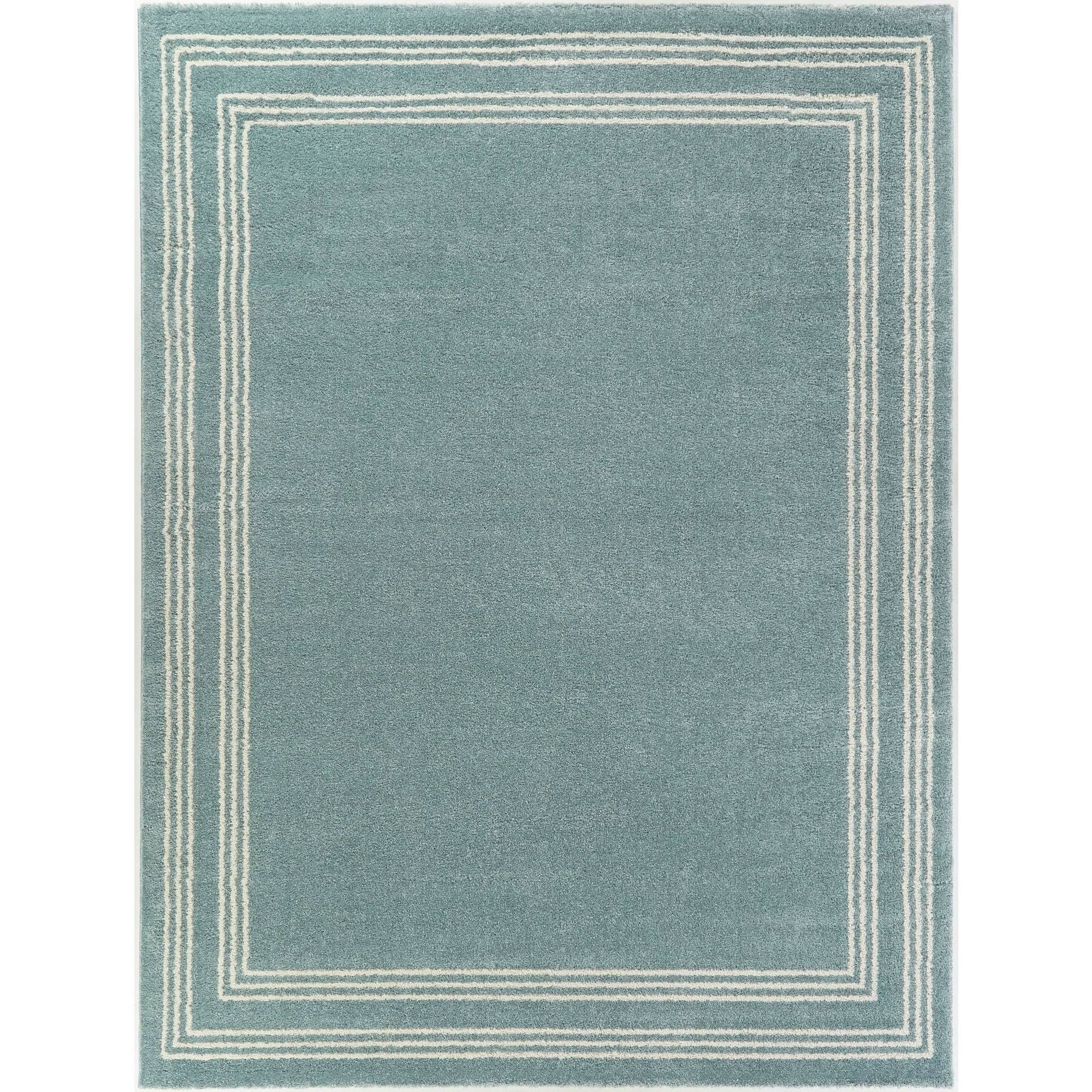 BALTA Bowien Navy 5 ft. x 7 ft. Border Area Rug, Blue