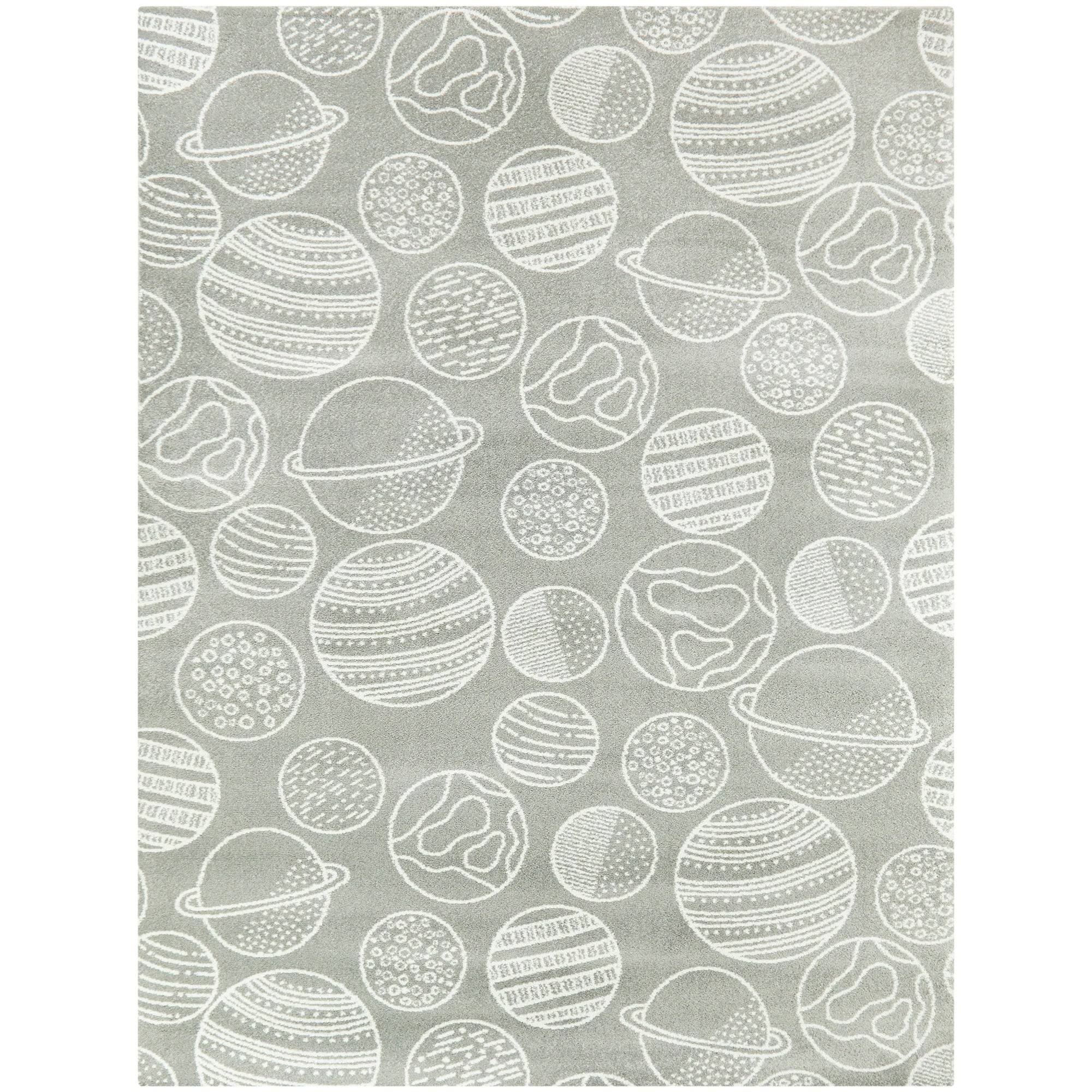 Taylor & Olive Planets Rug for Kids Boys and Girls - 5&3x22 x 7& - Blue/White