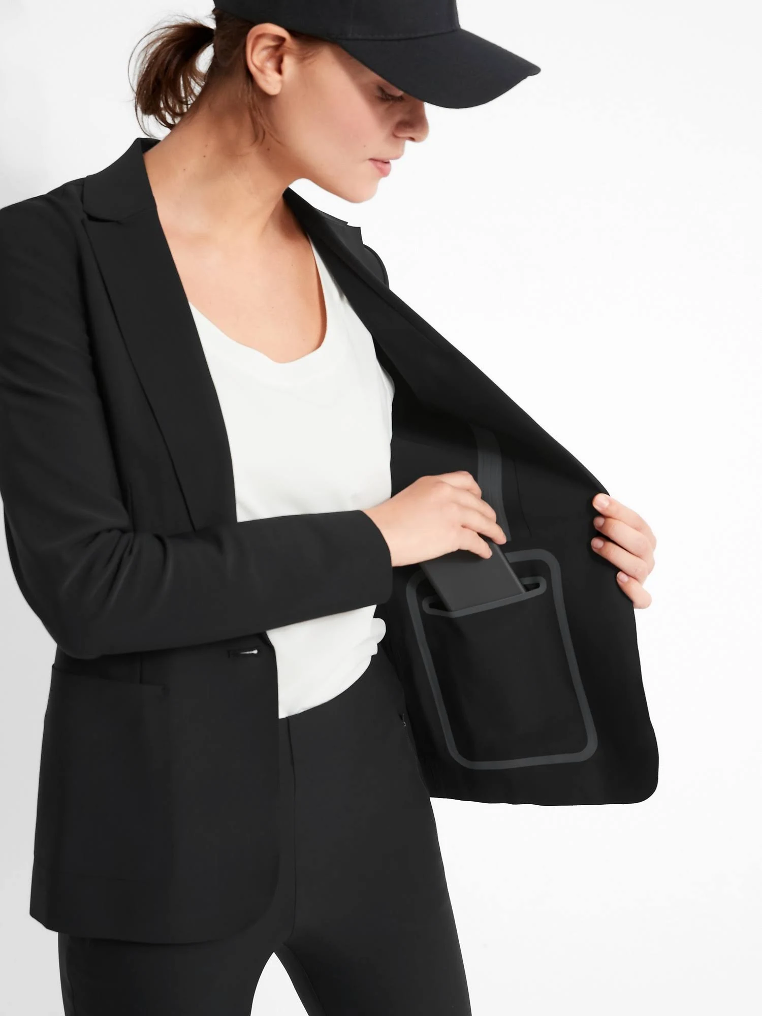 Banana Republic Women's Luxe Sculpt Blazer Black Tall Size 10