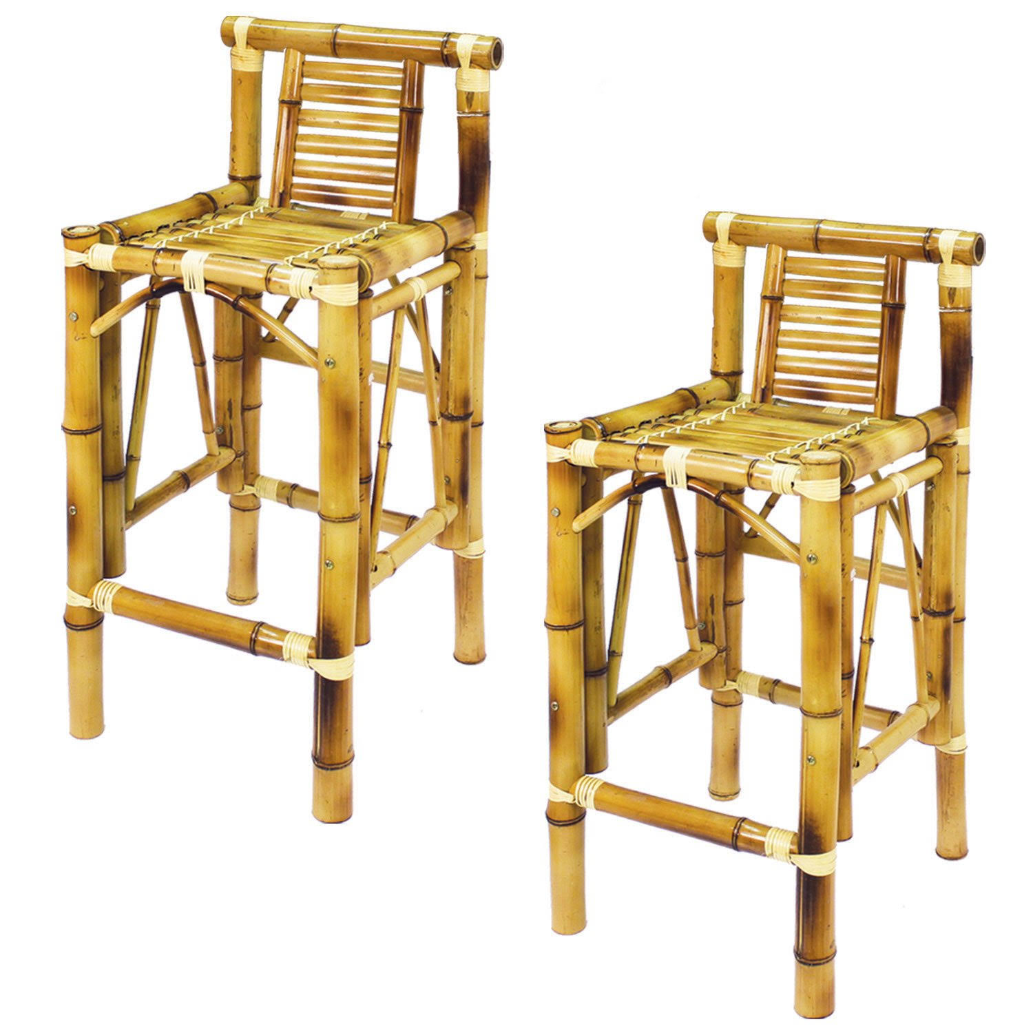 Ram Game Room Bamboo Tiki Bar Stools (Set of 2)