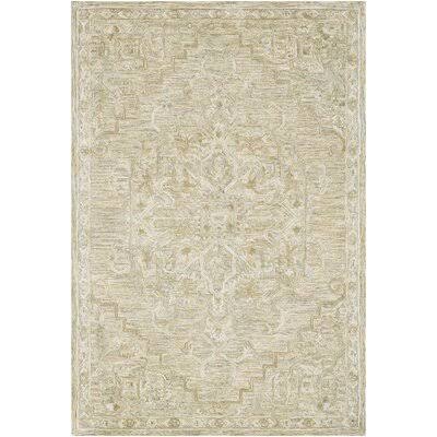 Kornegay Hand-Tufted Wool Khaki/Tan Area Rug