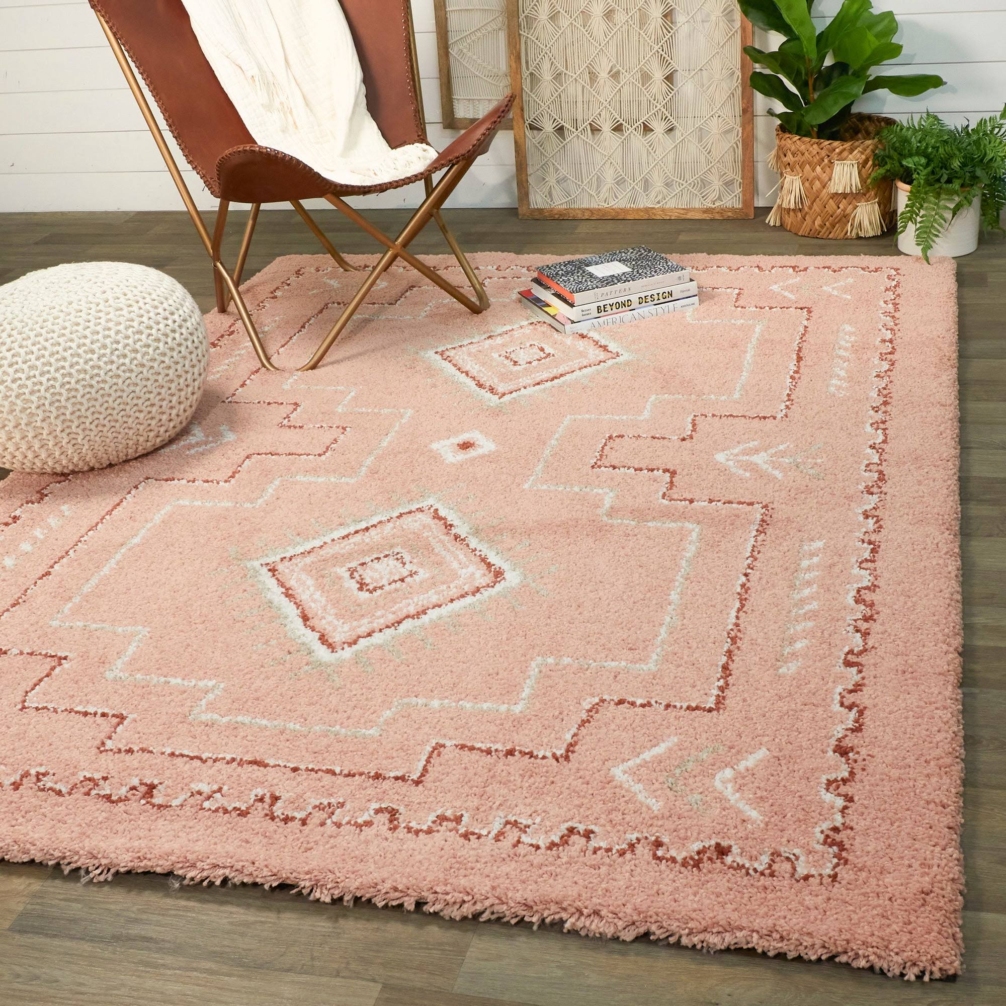 BALTA Bandele Pink 8 ft. x 10 ft. Berber Shag Area Rug