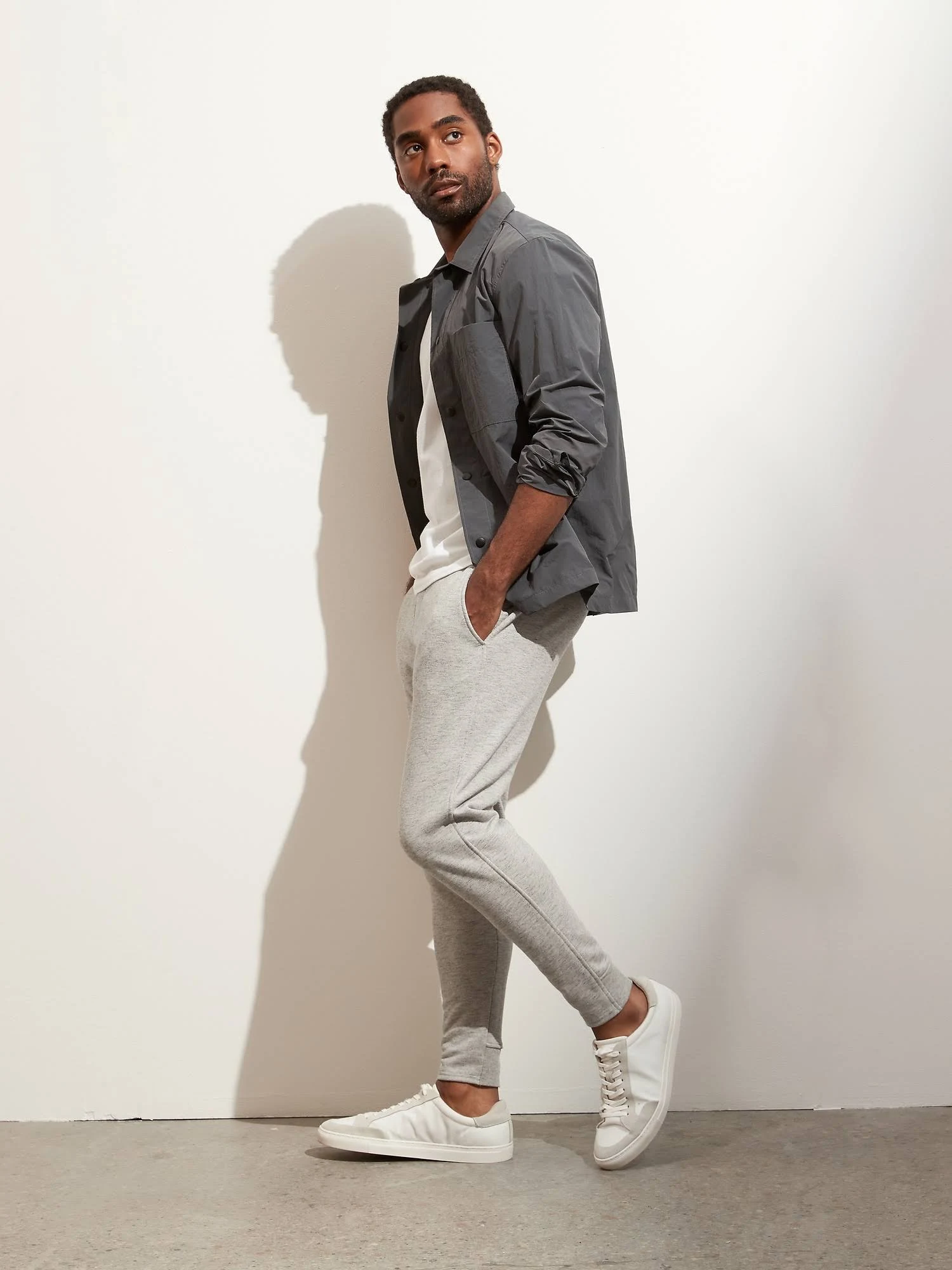 Banana Republic Men's French Terry Jogger Rock Gray Size XXL