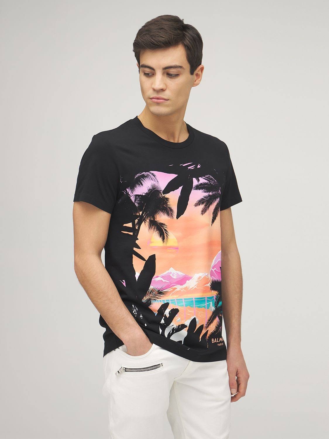 Balmain Black Printed T-Shirt