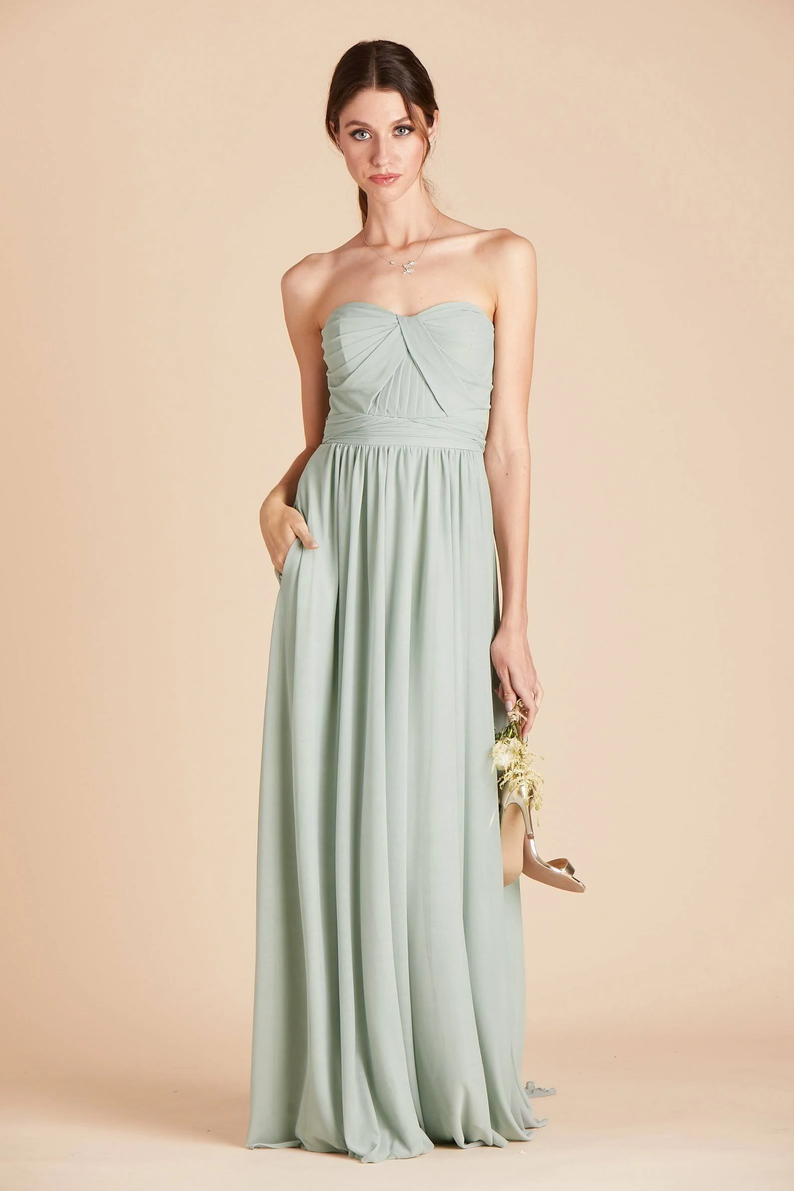 Birdy Grey Chicky Convertible Bridesmaid Dress in Sage Xs / Sage