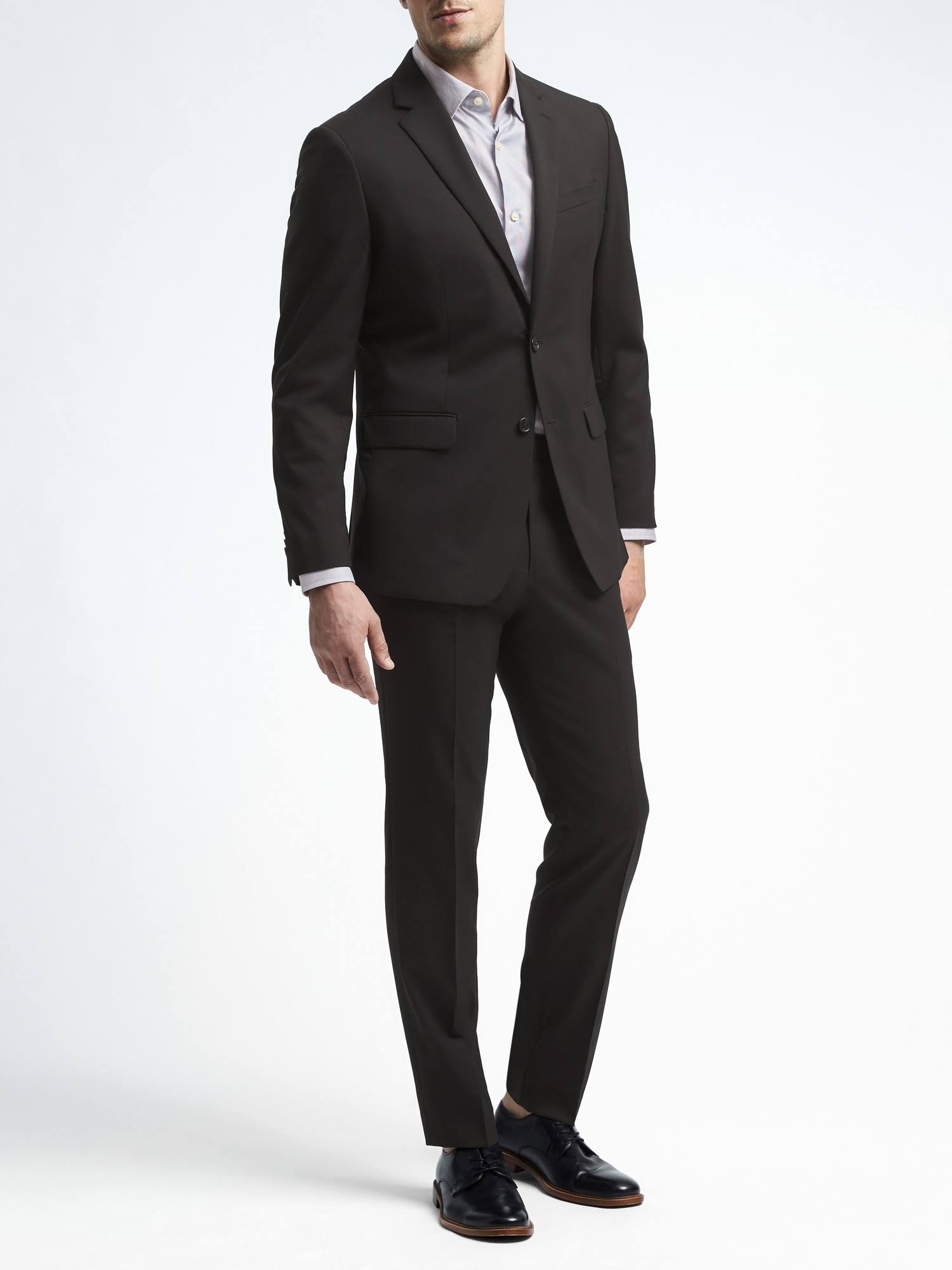 Banana Republic Men's Slim Solid Italian Wool Suit Jacket Black Size 40 Short