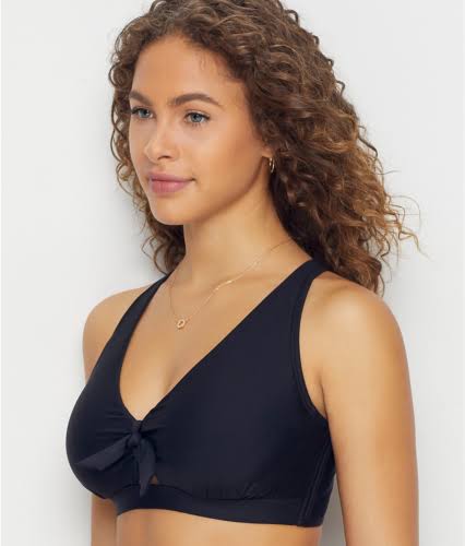 Birdsong Onyx Tie Front Bikini Top - Womens - Onyx - 34DDD