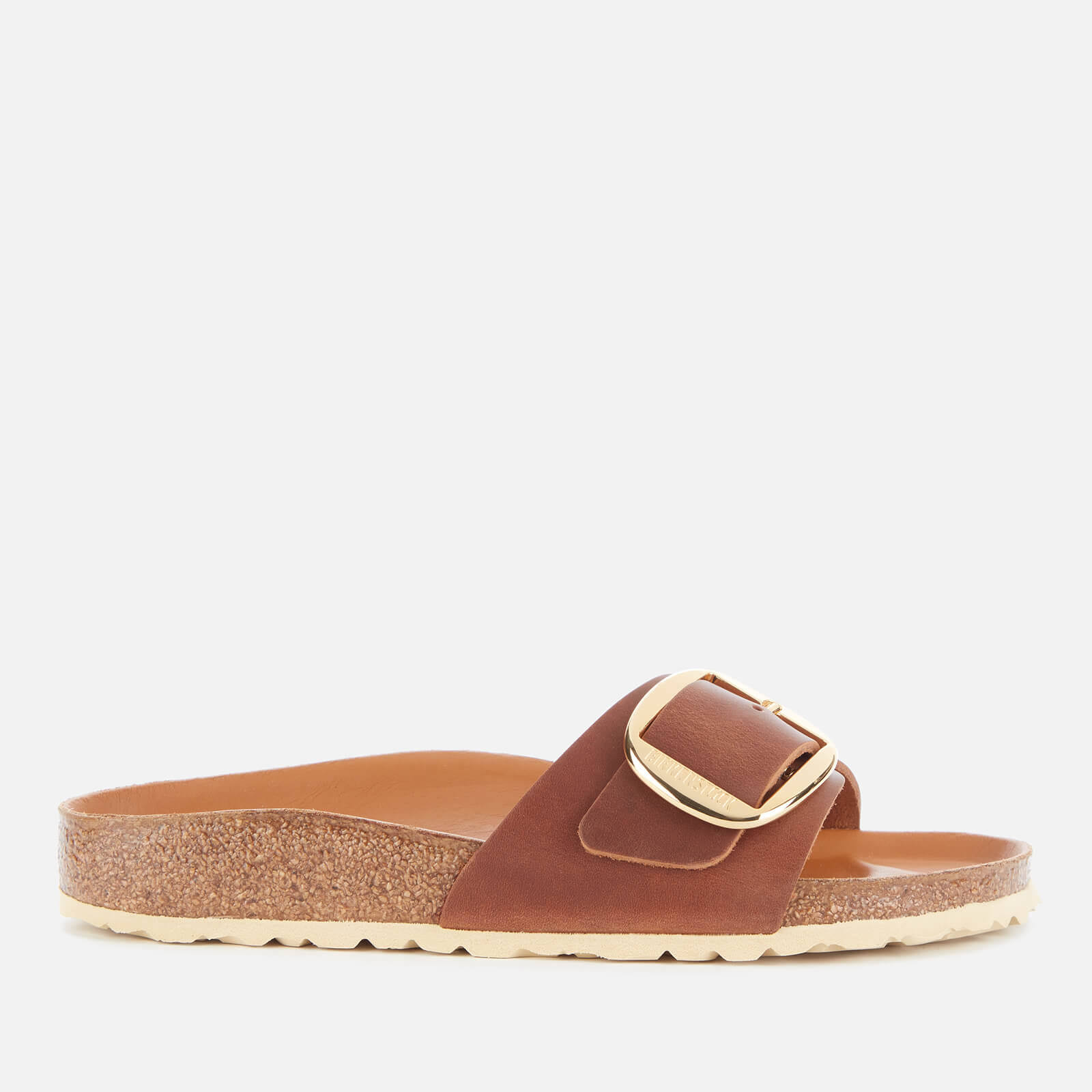 Birkenstock Women's Madrid Big Buckle Oiled Leather Double Strap Sandals - Cognac - EU 42
