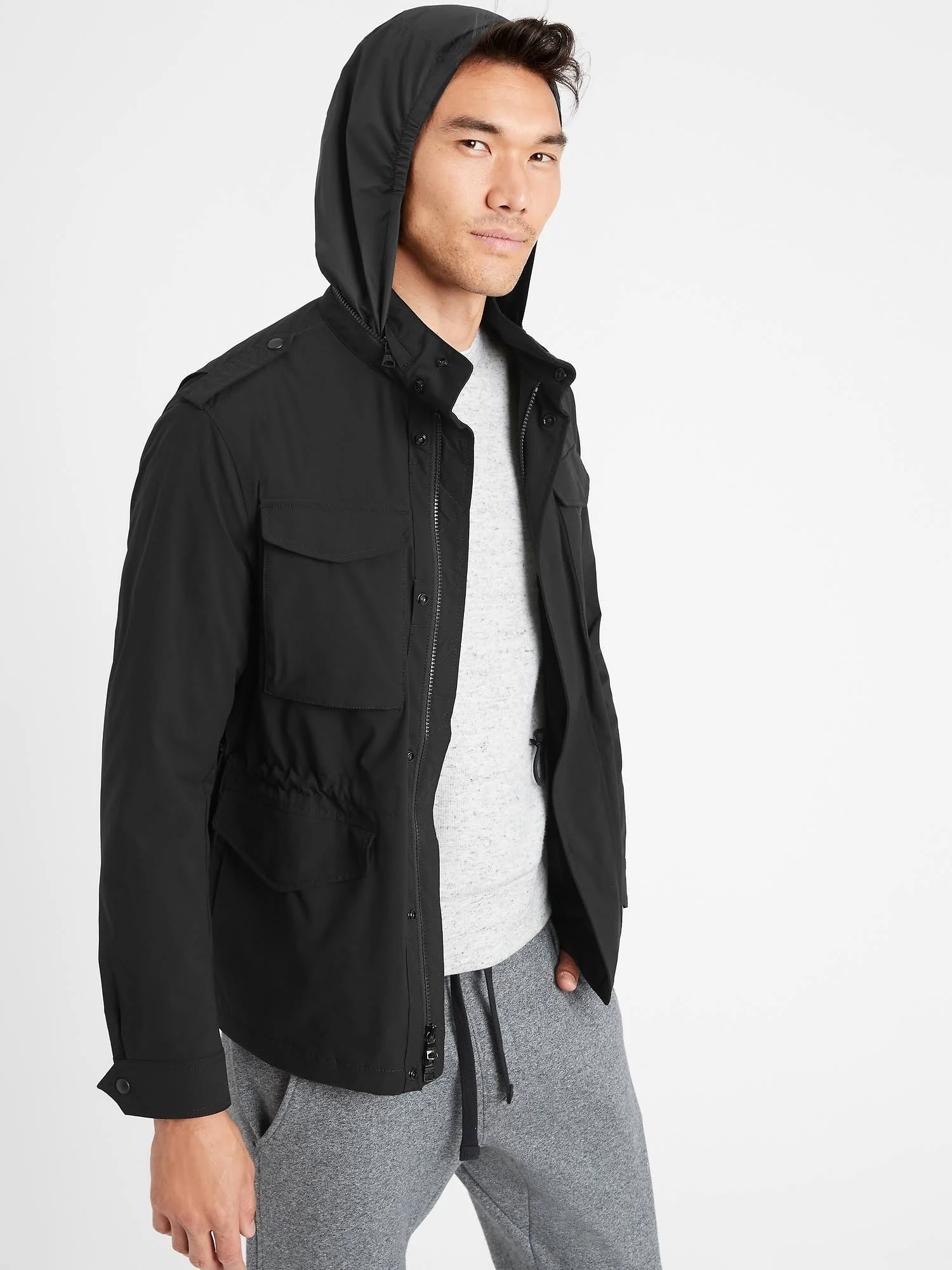 Banana Republic Men's Motion Tech Field Jacket Black Tall Size L