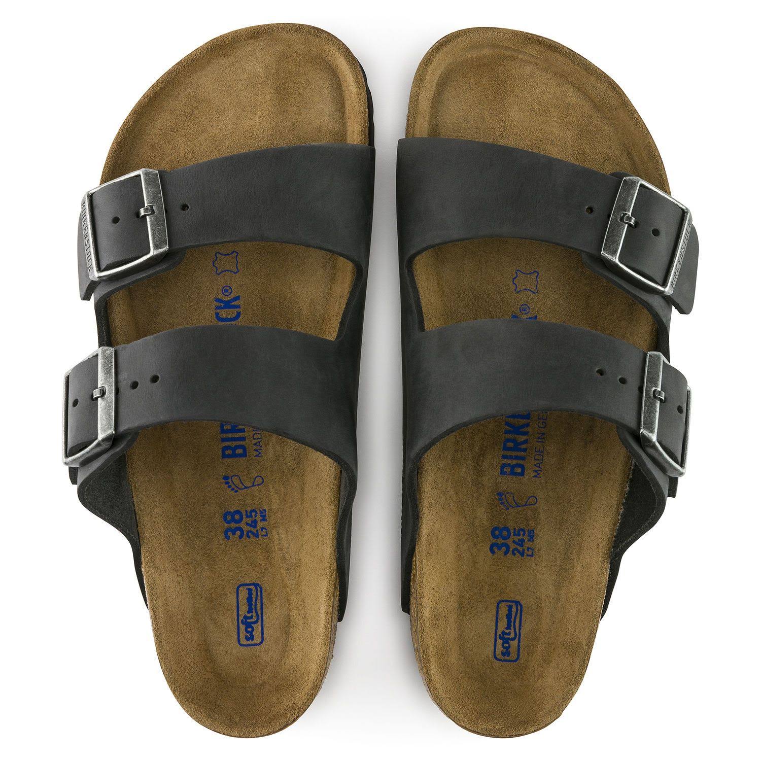 Birkenstock Arizona Soft Footbed Sandal - 45 - Black Oiled Leather