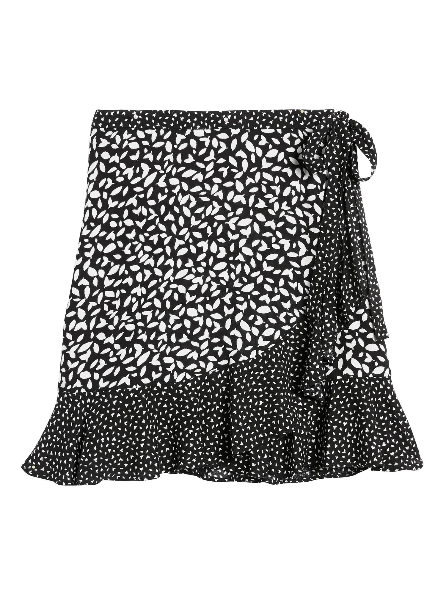 Banana Republic Women's Ruffle Wrap Mini Skirt Black Floral Size 12