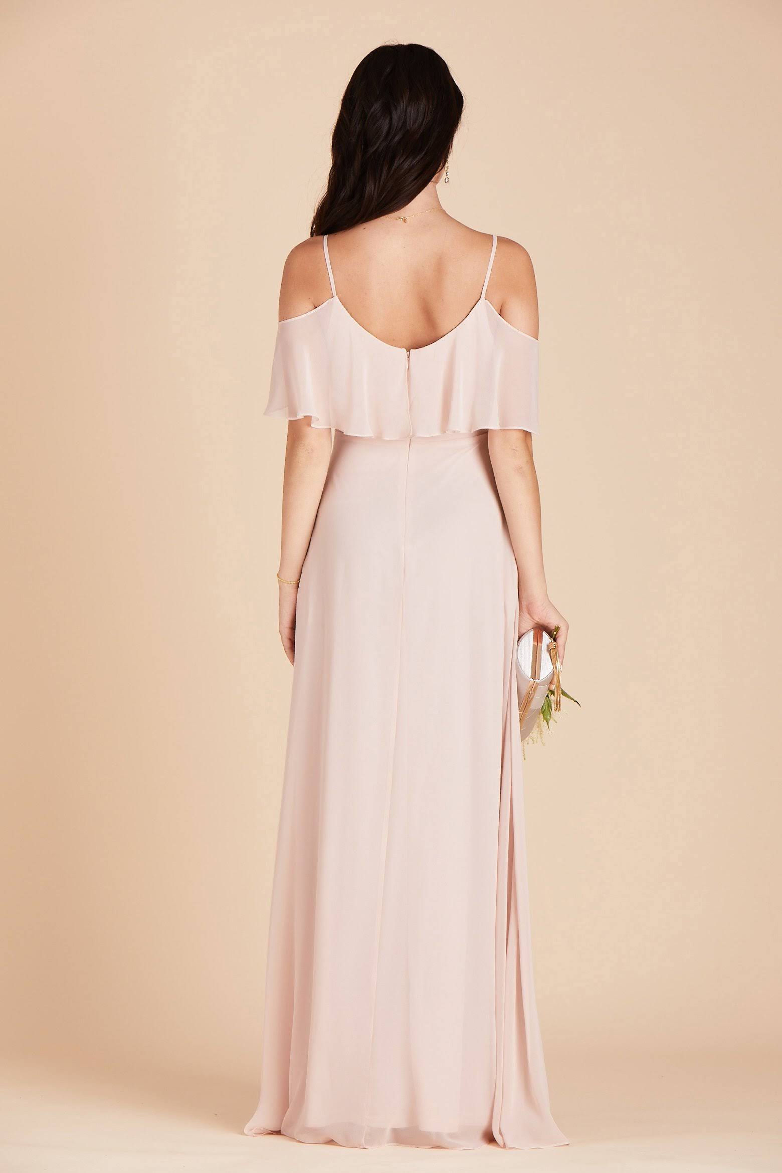 Birdy Grey Jane Convertible Chiffon Bridesmaid Dress in Pale Blush XXL / Pale Blush / No Slit