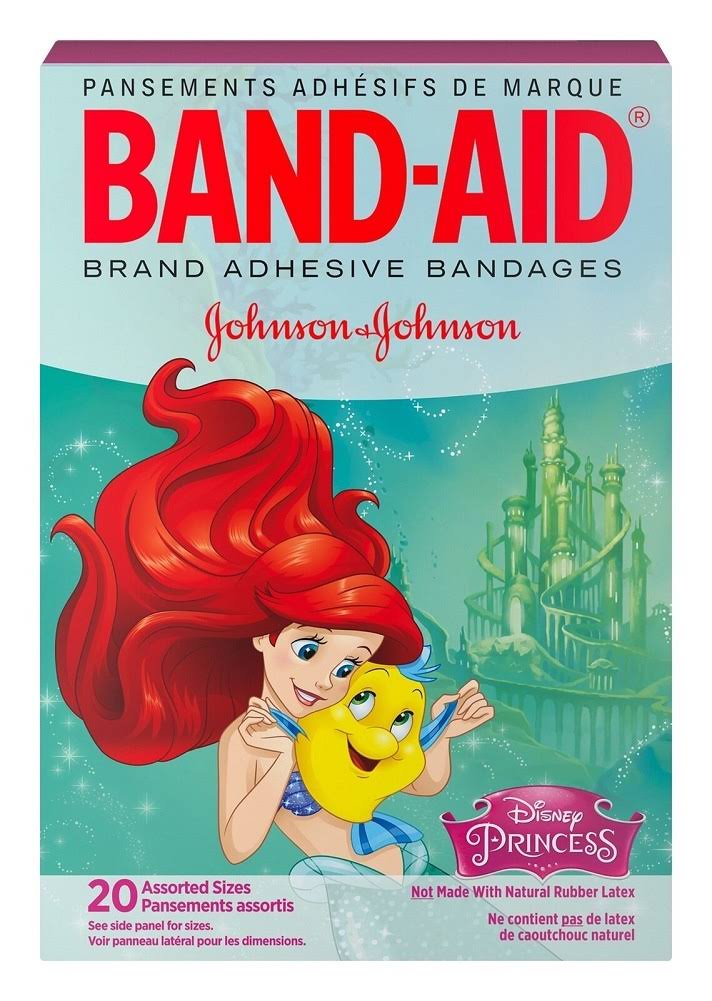 Band-Aid Brand Adhesive Bandages Featuring Disney Princesses, Assorted Sizes, 20 Count