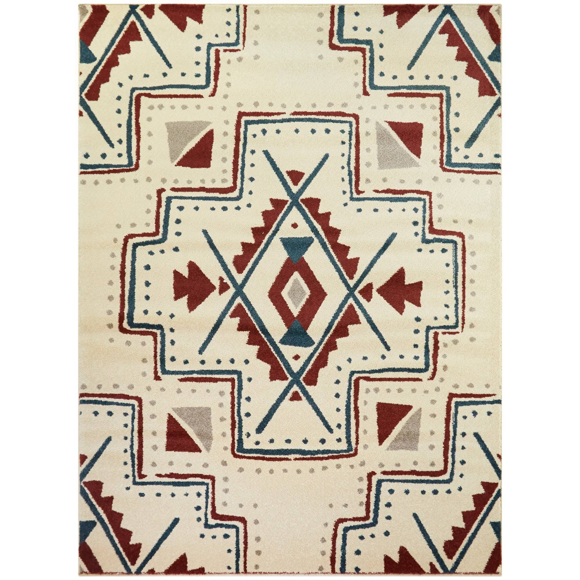 BALTA Firuza Red 5 ft. x 7 ft. Southwestern Tribal Area Rug