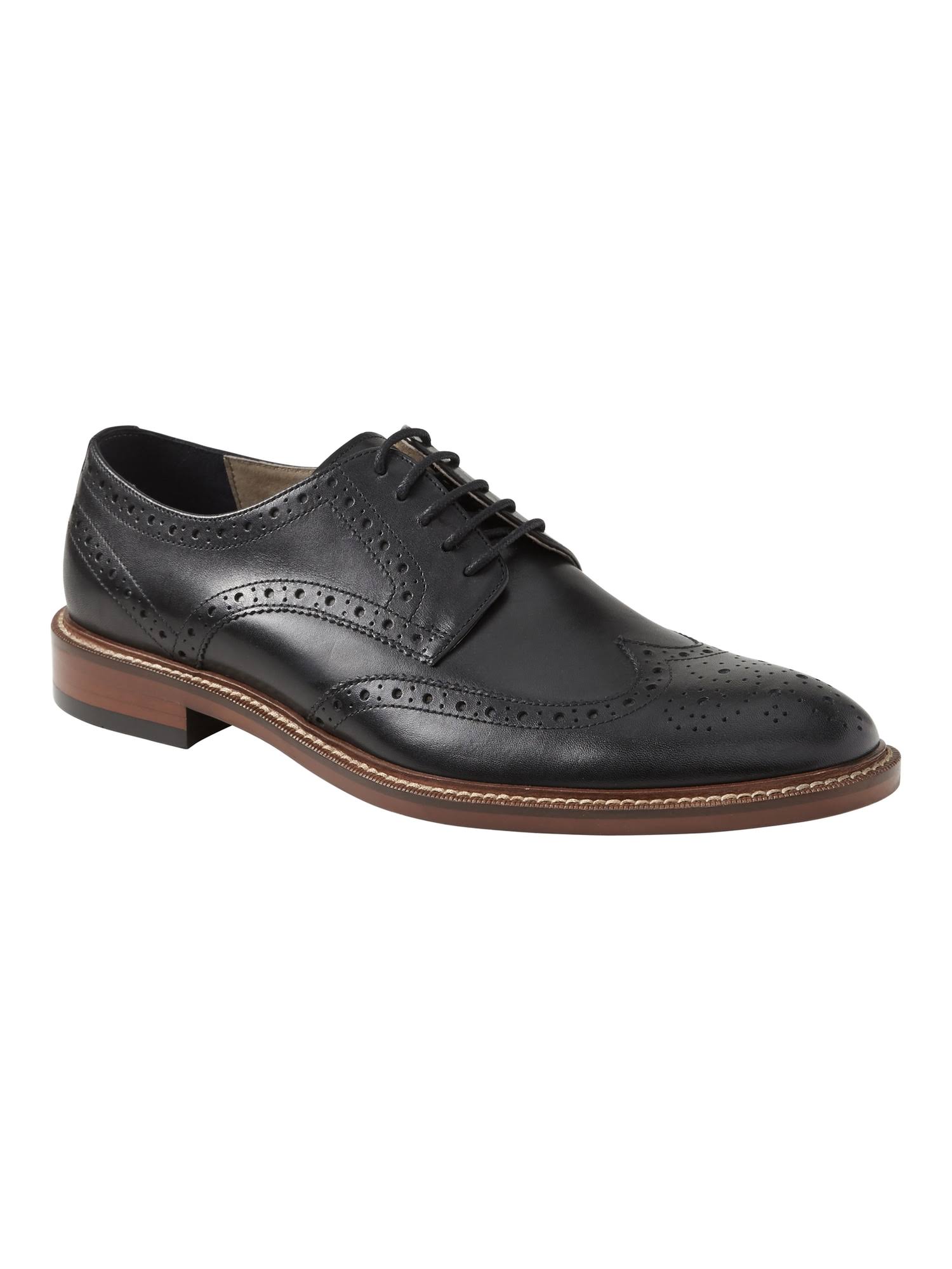 Banana Republic Men's Hadley Italian Leather Brogue Oxford Black Size 9