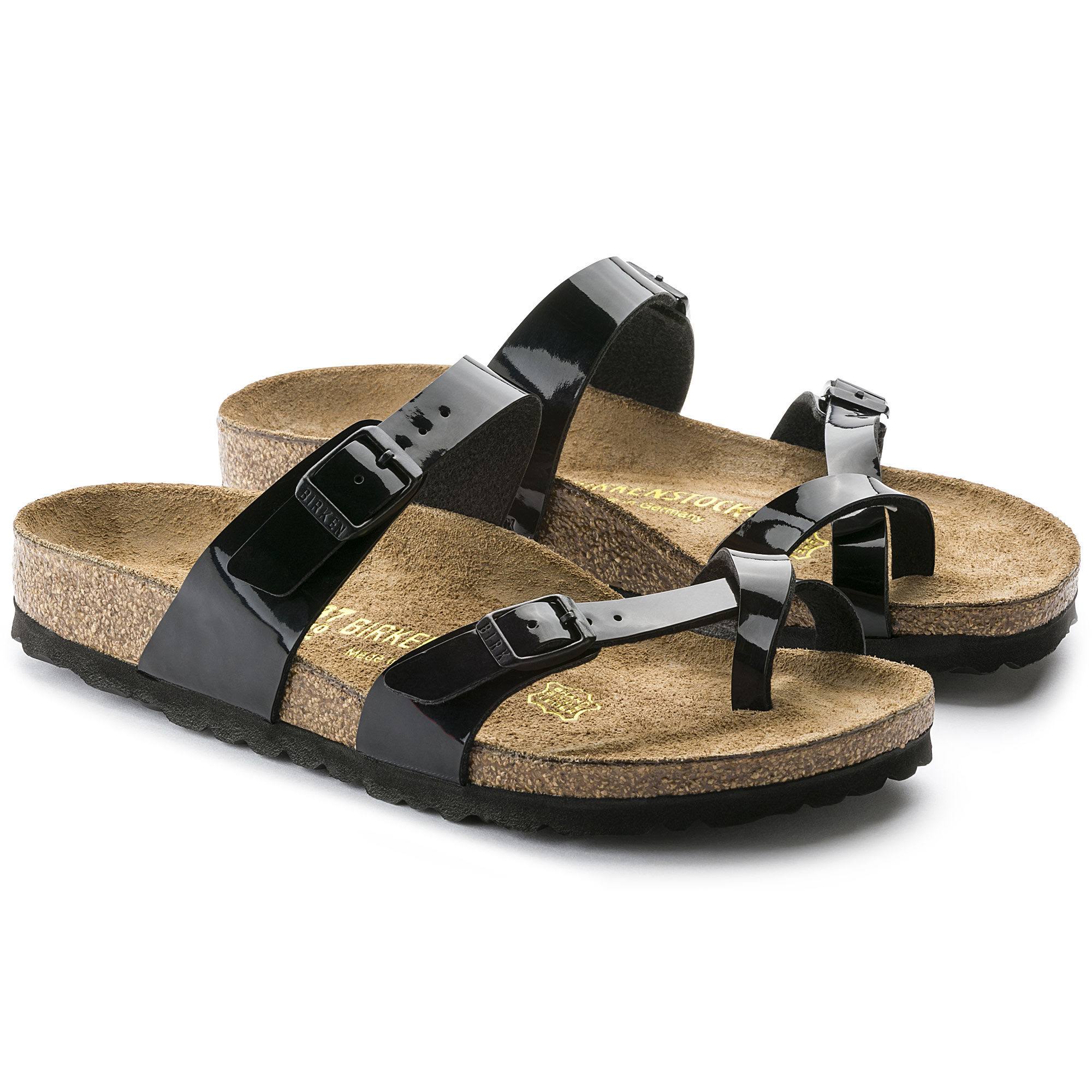 Birkenstock Thong Sandal Mayari Black Patent 38 EU / Narrow