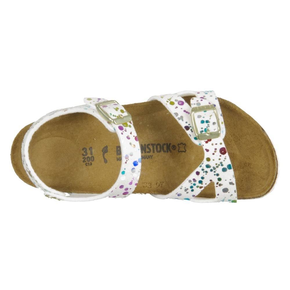 Birkenstock Rio Kids Confetti White Ankel Strap Wedge Sandals Slides narrow multi narrow / EU 28 / white