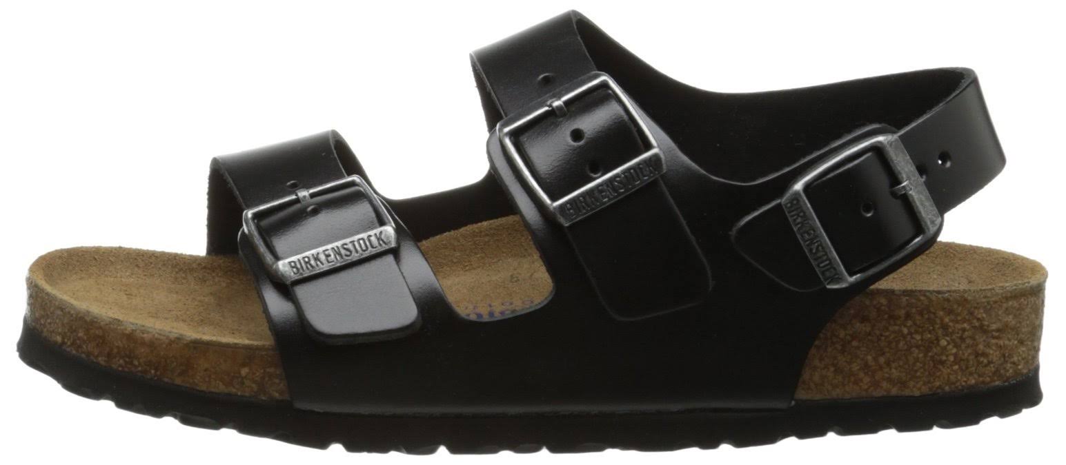 Birkenstock Milano Soft Footbed Sandal - 36 - Black Amalfi Leather