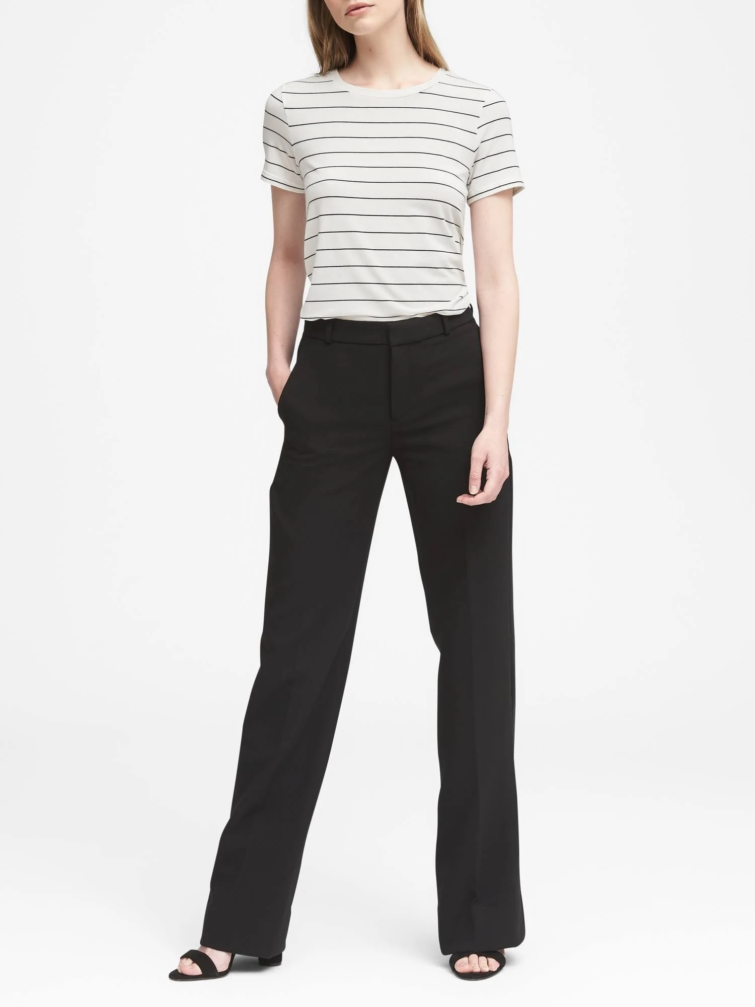 Banana Republic Women's Blake Wide-Leg Pant Black Size 2 Long