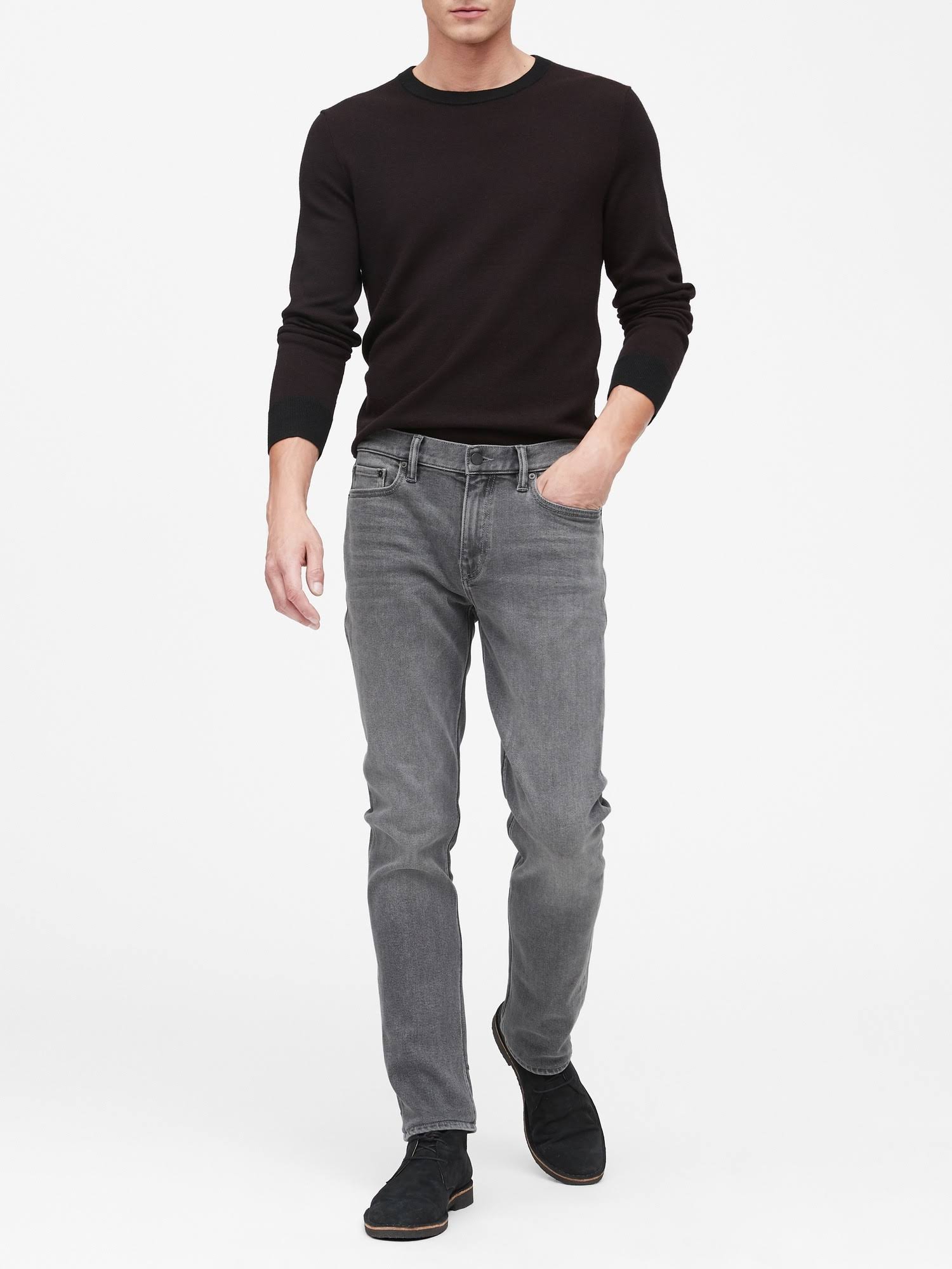Banana Republic Men's Slim Legacy Jean Gray Wash Big and Tall Size 34W 36L
