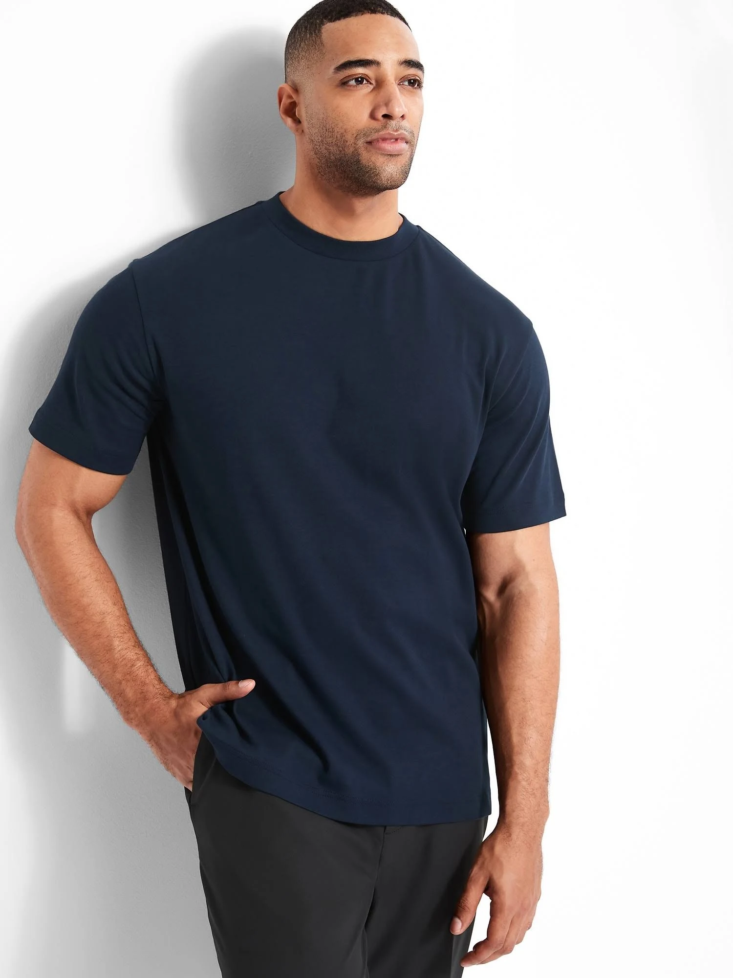 Banana Republic Men's Organic High Crew-Neck T-Shirt Navy Size L