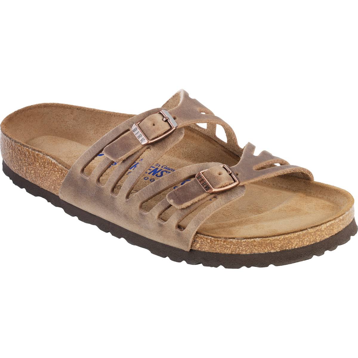 Birkenstock Women's Granada Soft Footbed Sandal - 38 - Tobacco Oiled Leather
