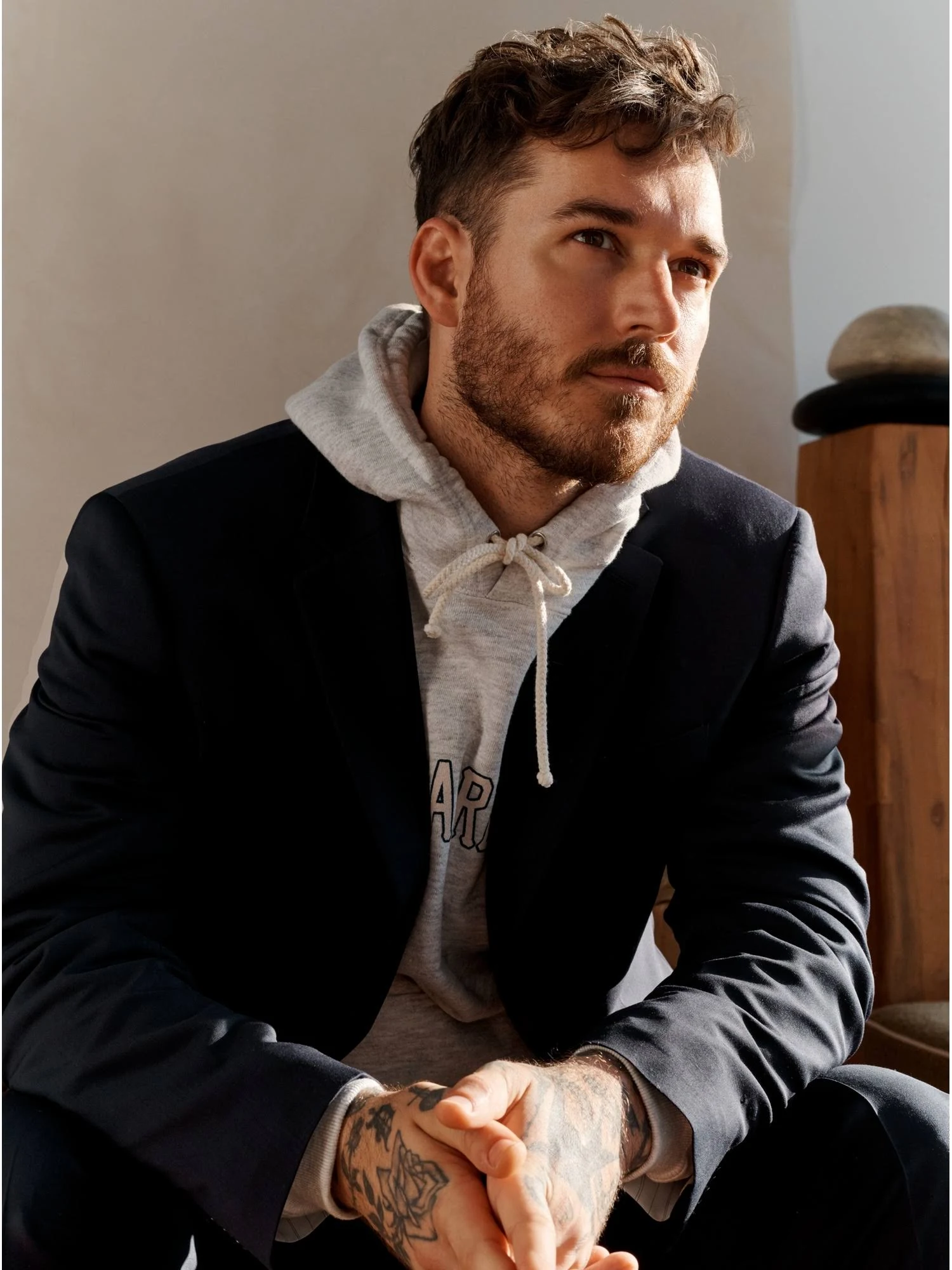 Banana Republic Men's Standard Solid Italian Wool Suit Jacket Navy Size 42 Short