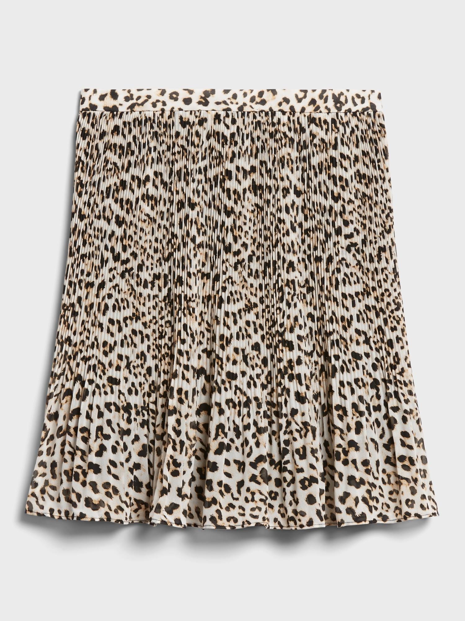 Banana Republic Women's Pleated Mini Skirt Cheetah Print Size 14