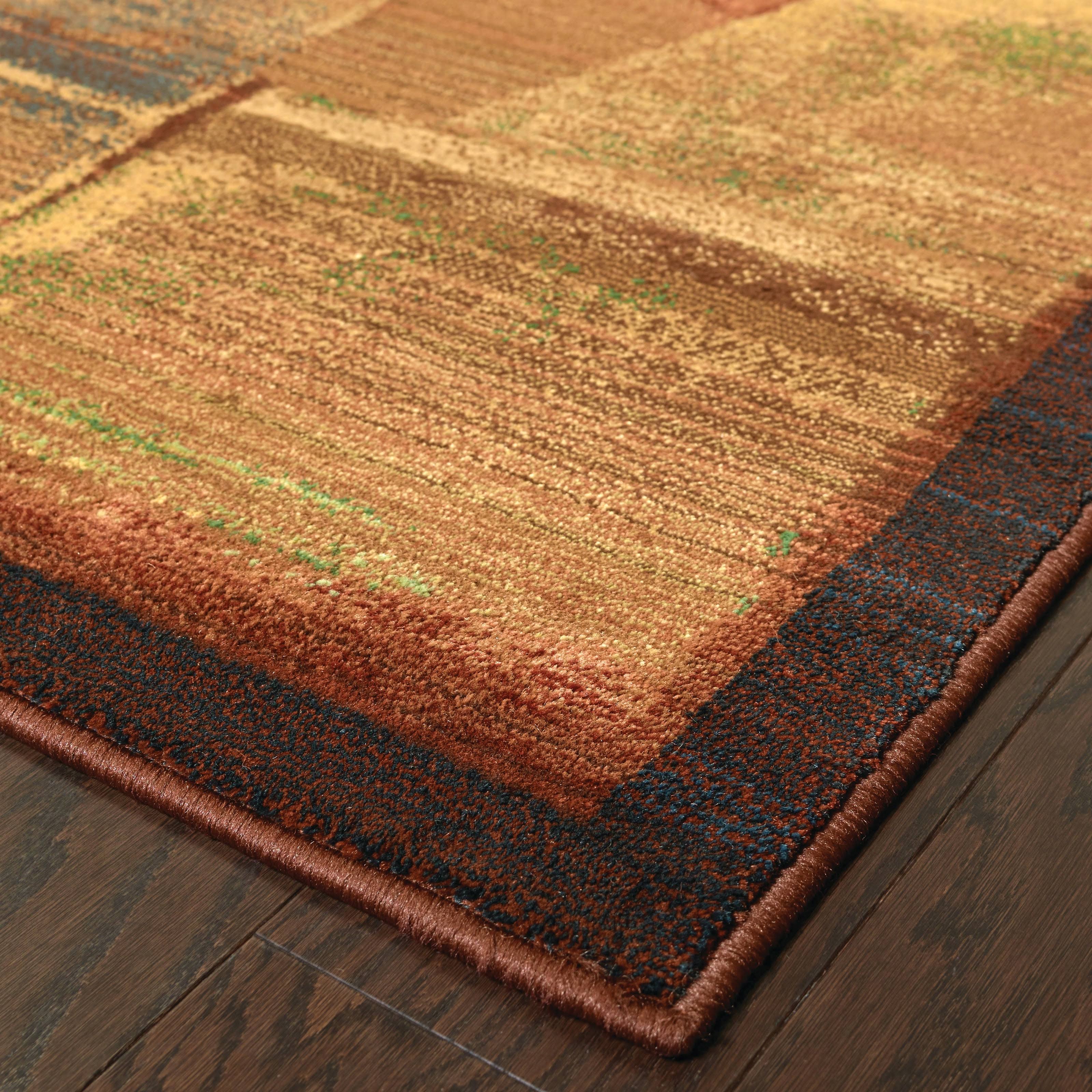 Karsyn Modern Abstract Color Block Area Rug - 7&10x22 x 11& - Red/Green