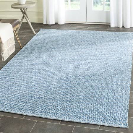 Hampden Handmade Flatweave Cotton Ivory/Blue Area Rug Bungalow Rose Rug Size: Rectangle 4& x 6&