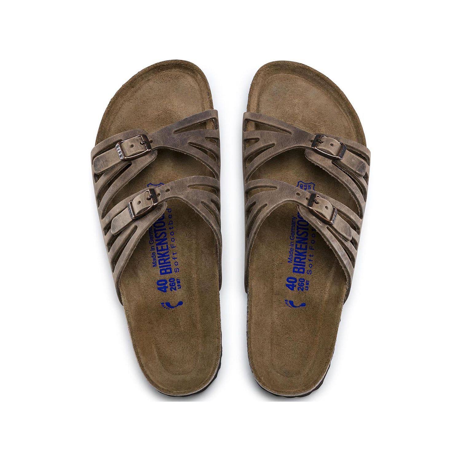 Birkenstock Women's Granada Soft Footbed Sandal - 38 - Tobacco Oiled Leather