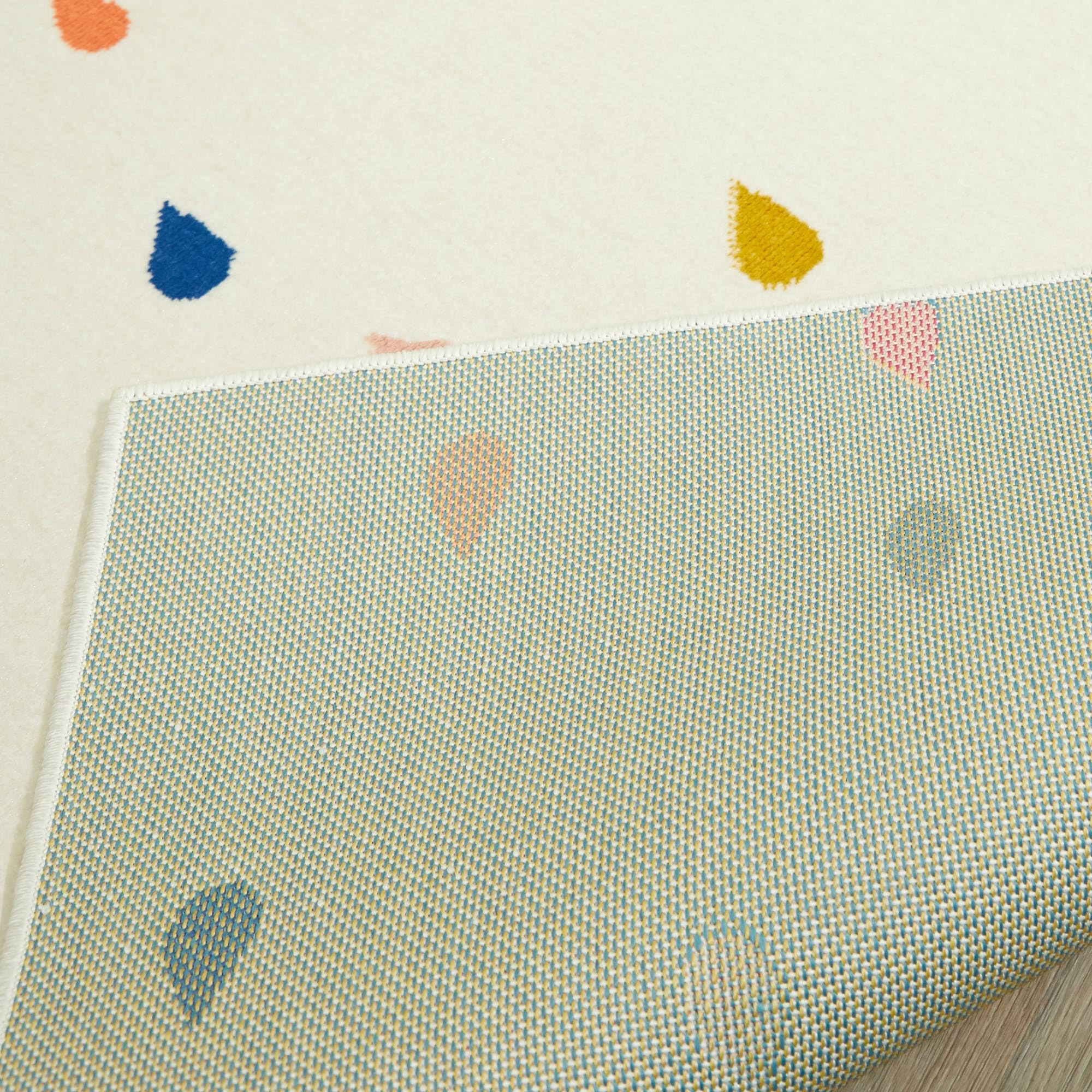 Mod-Tod Raindrops Kids Rug - 6&7x22 x 9& - Ivory
