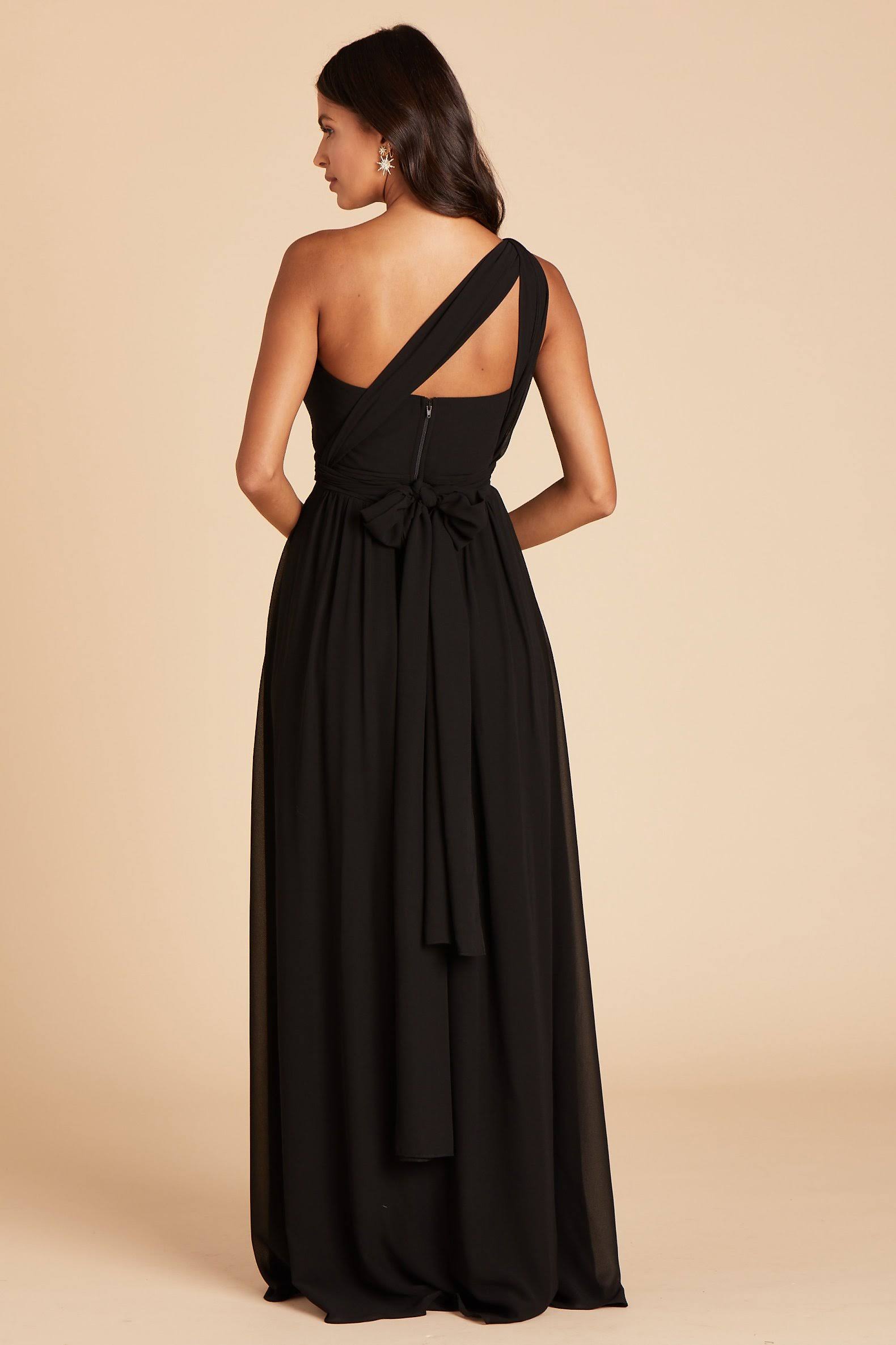 Birdy Grey Grace Convertible Chiffon Bridesmaid Dress in Black L / Black