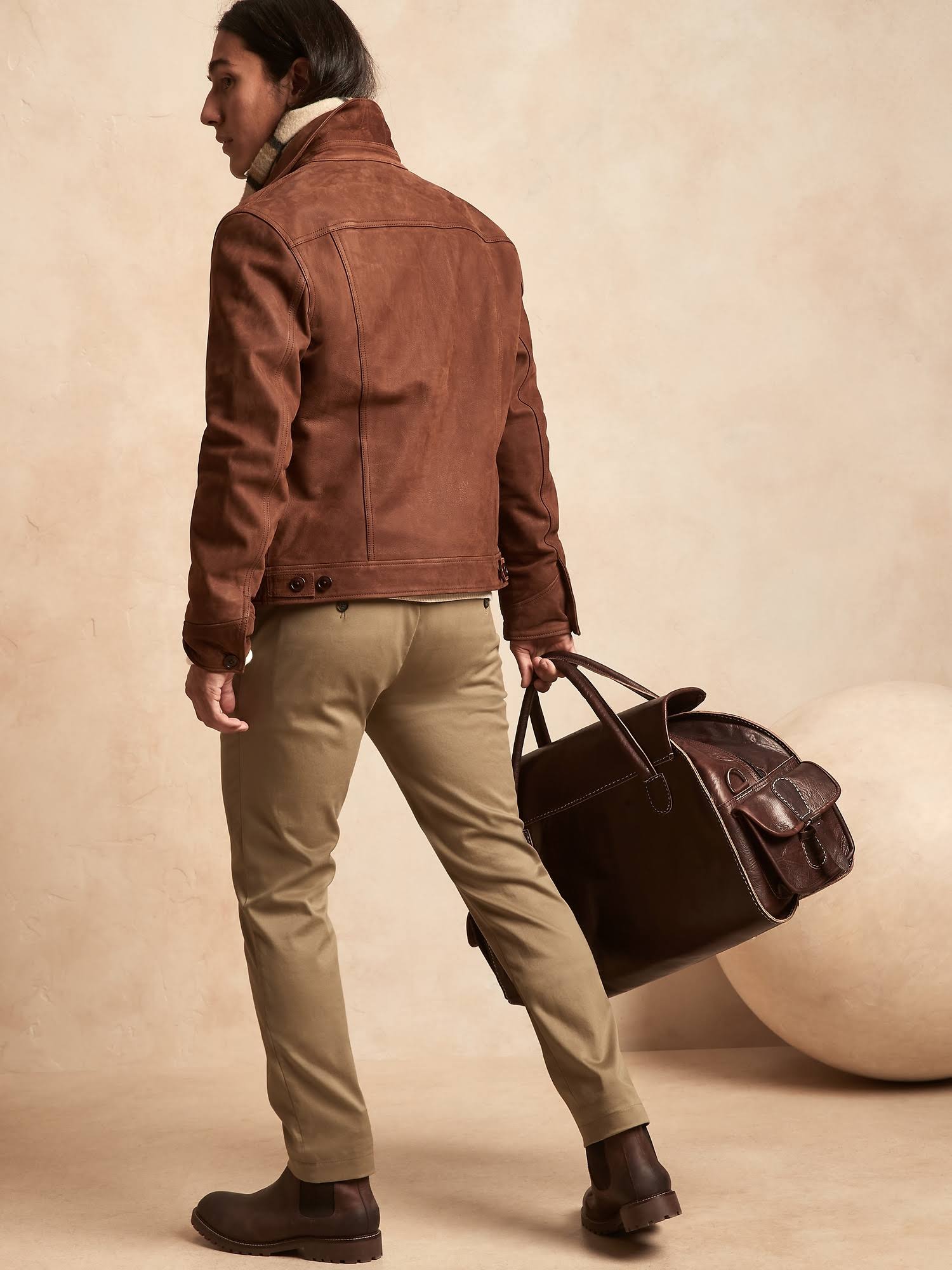 Banana Republic Men's Skinny Rapid Movement Chino Pant Airforce Khaki Size 34W 34L