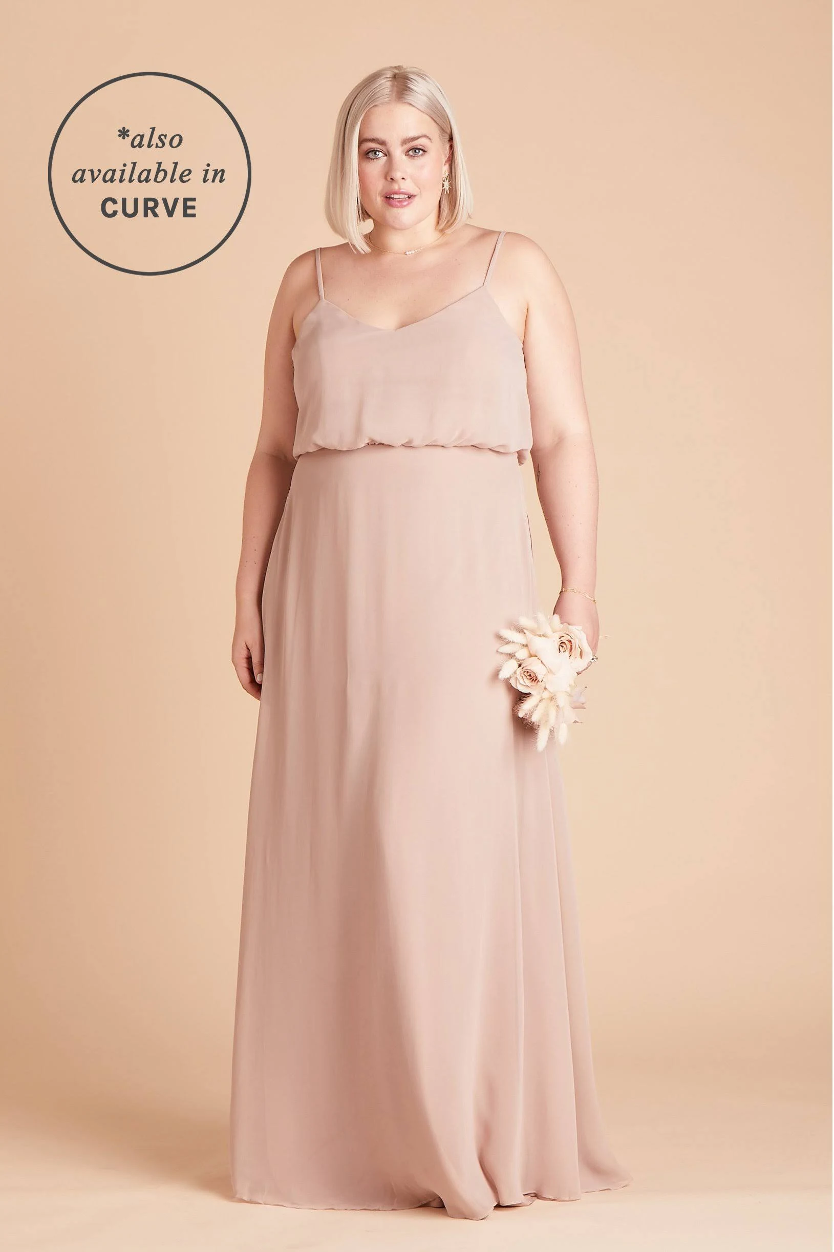 Birdy Grey Gwennie Chiffon Bridesmaid Dress in Taupe XL / Taupe