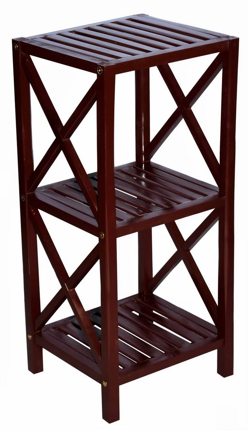 Bamboo54 5849brown 3 Tier Bamboo Rack Square Bamboo Brown