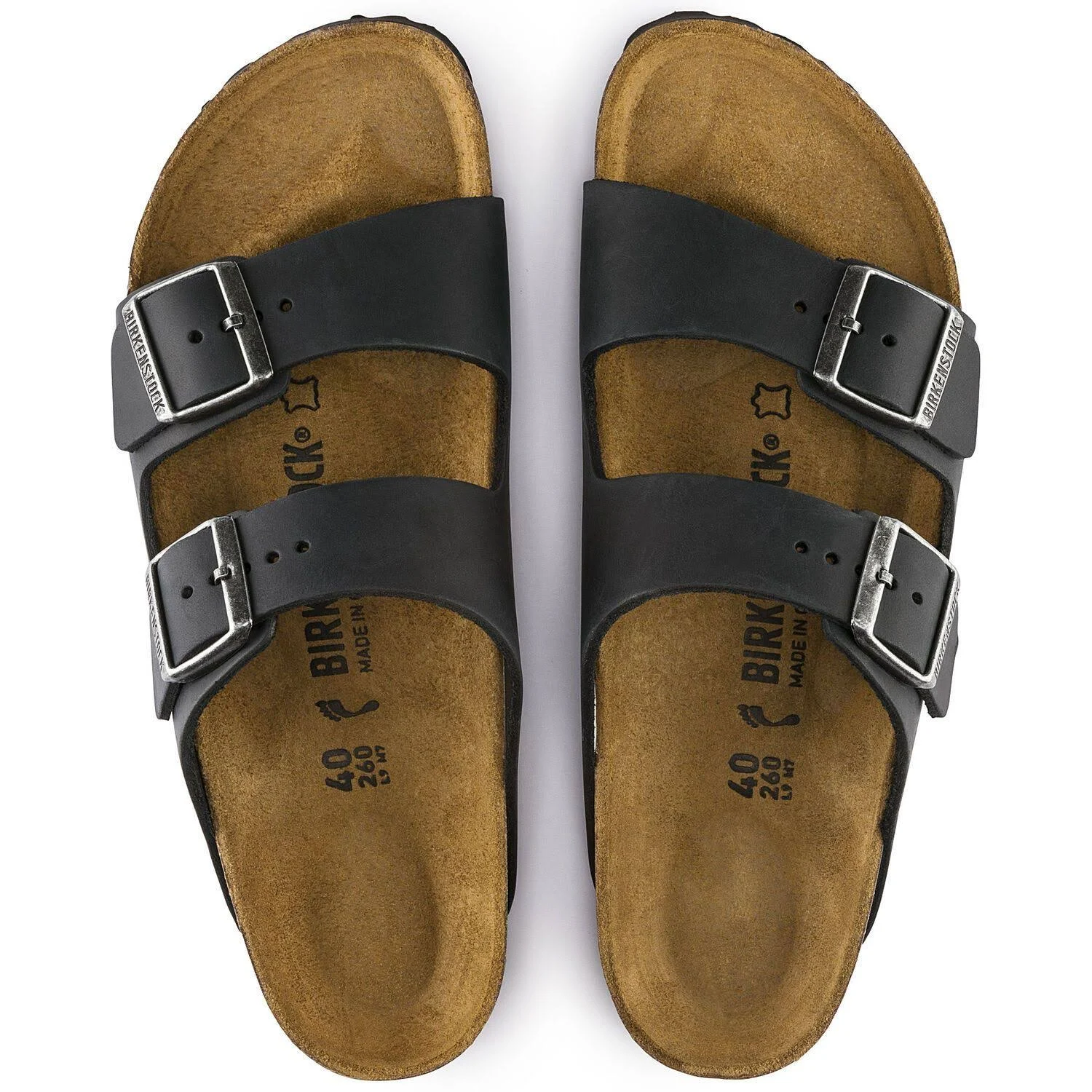 Birkenstock Arizona (40 Narrow Black Oiled Leather)