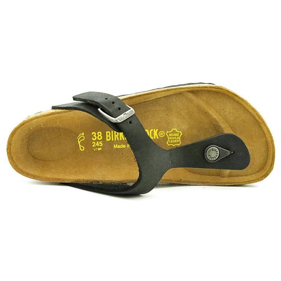 Birkenstock Women's Gizeh Sandal - 36 - Black Oiled Leather