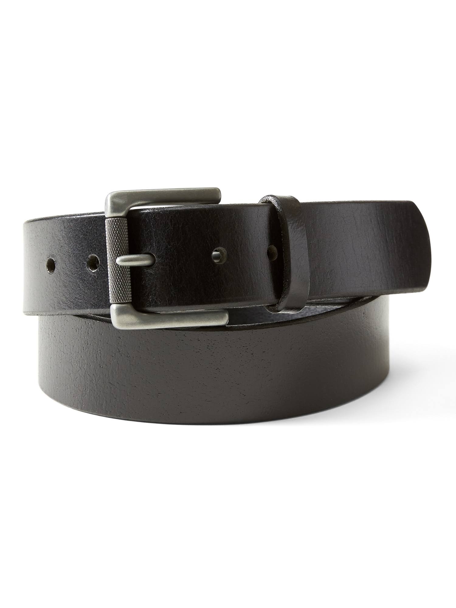 Banana Republic Men's Tumbled Leather Belt Black Size 32