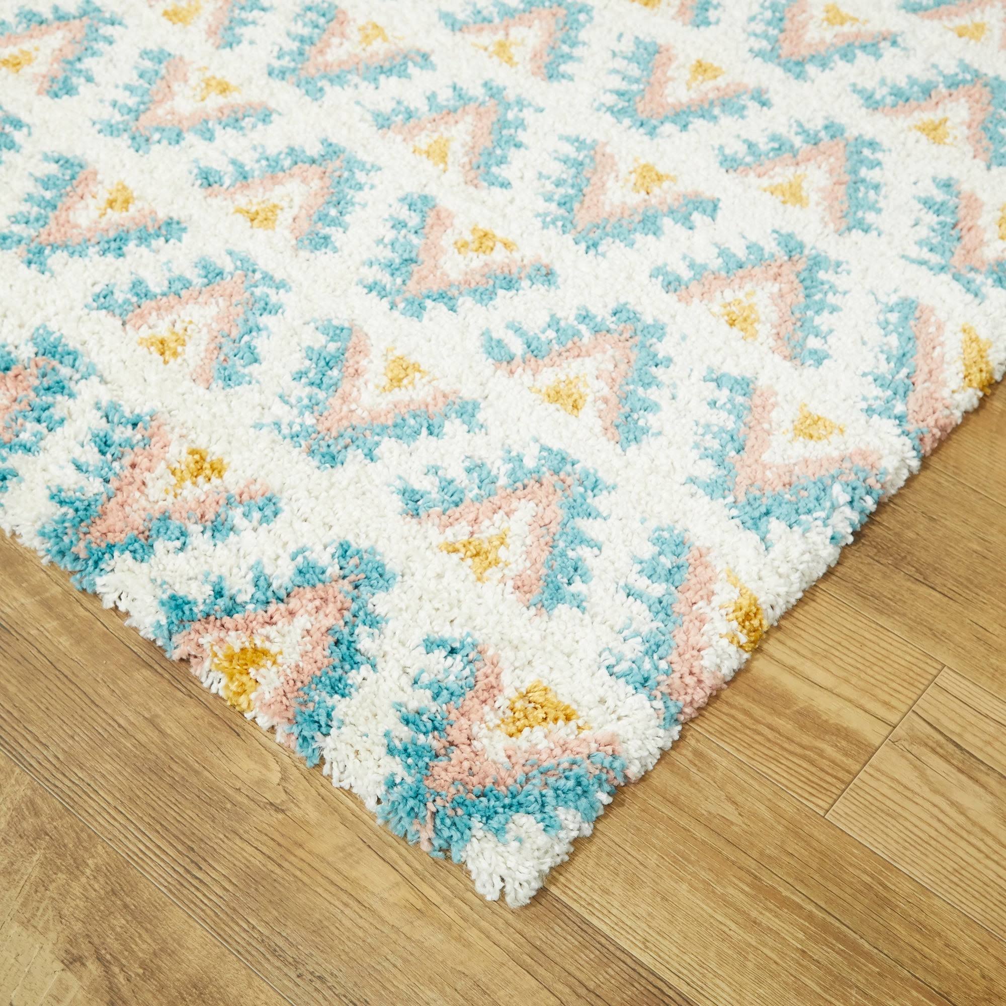 Hadley Geometric Moroccan Shag Berber Area Rug - 2&7x22 x 7& Runner - Blue