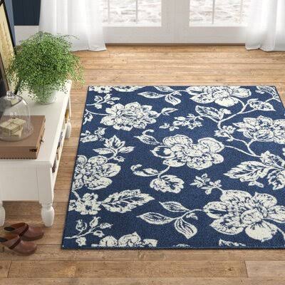 Kofi Floral Blue Indoor / Outdoor Area Rug Ophelia & Co. Rug Size: Rectangle 7&10x22 x 10&10x22
