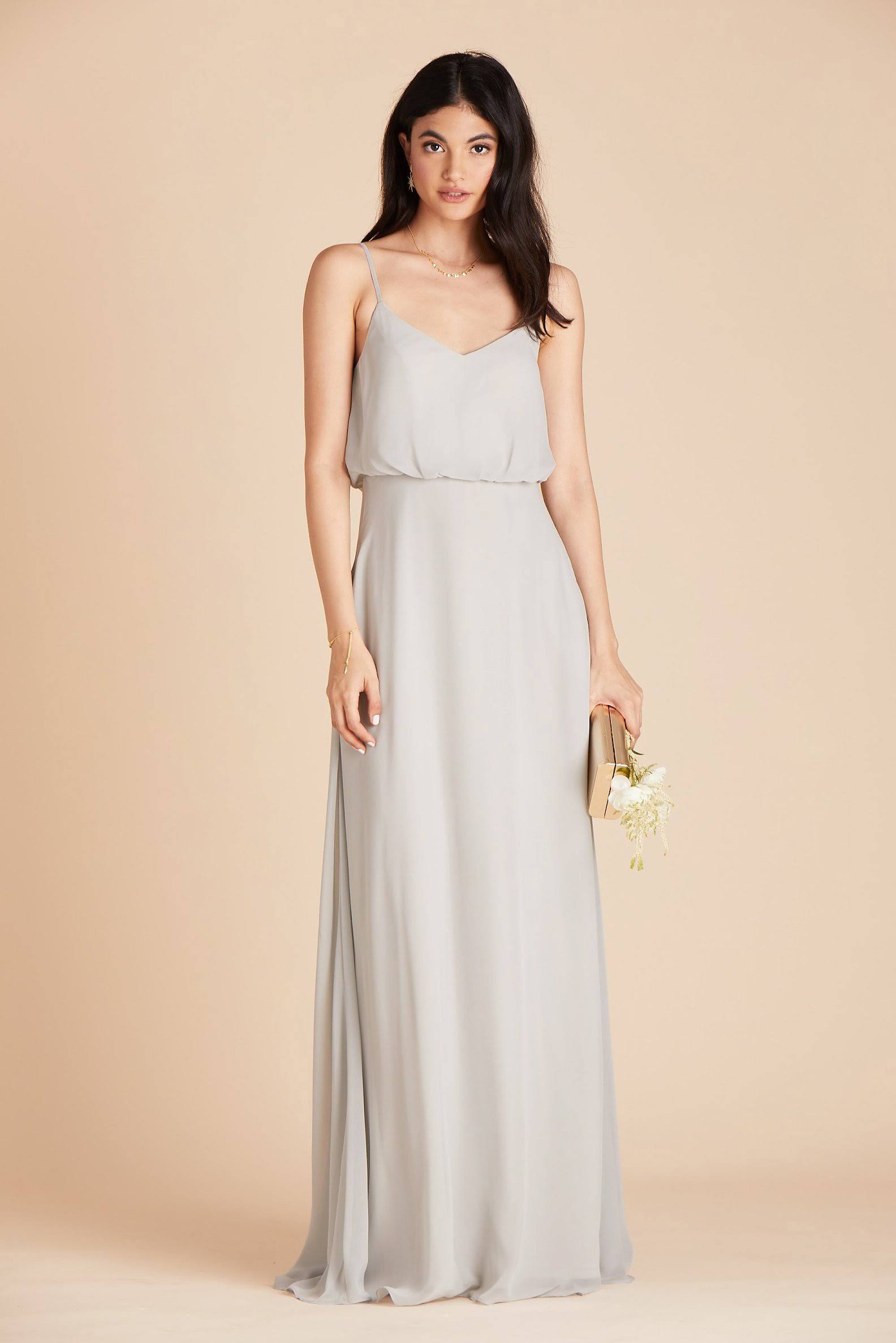 Gwennie Chiffon Bridesmaid Dress in Dove Gray Xs / Dove Gray