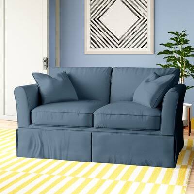 Lovie 63x22 Flared Arm Loveseat Birch Lane Body Fabric: Tina Airforce