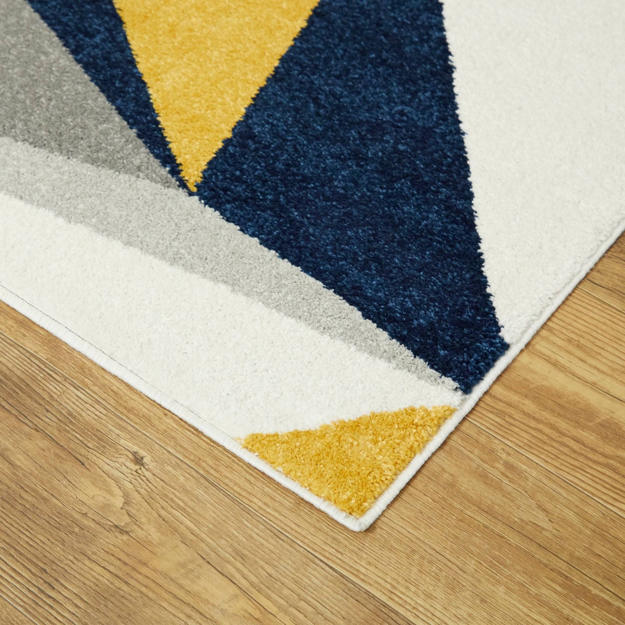 BALTA Jayce Abstract Geometric Navy 5 ft. x 7 ft. Area Rug, Blue