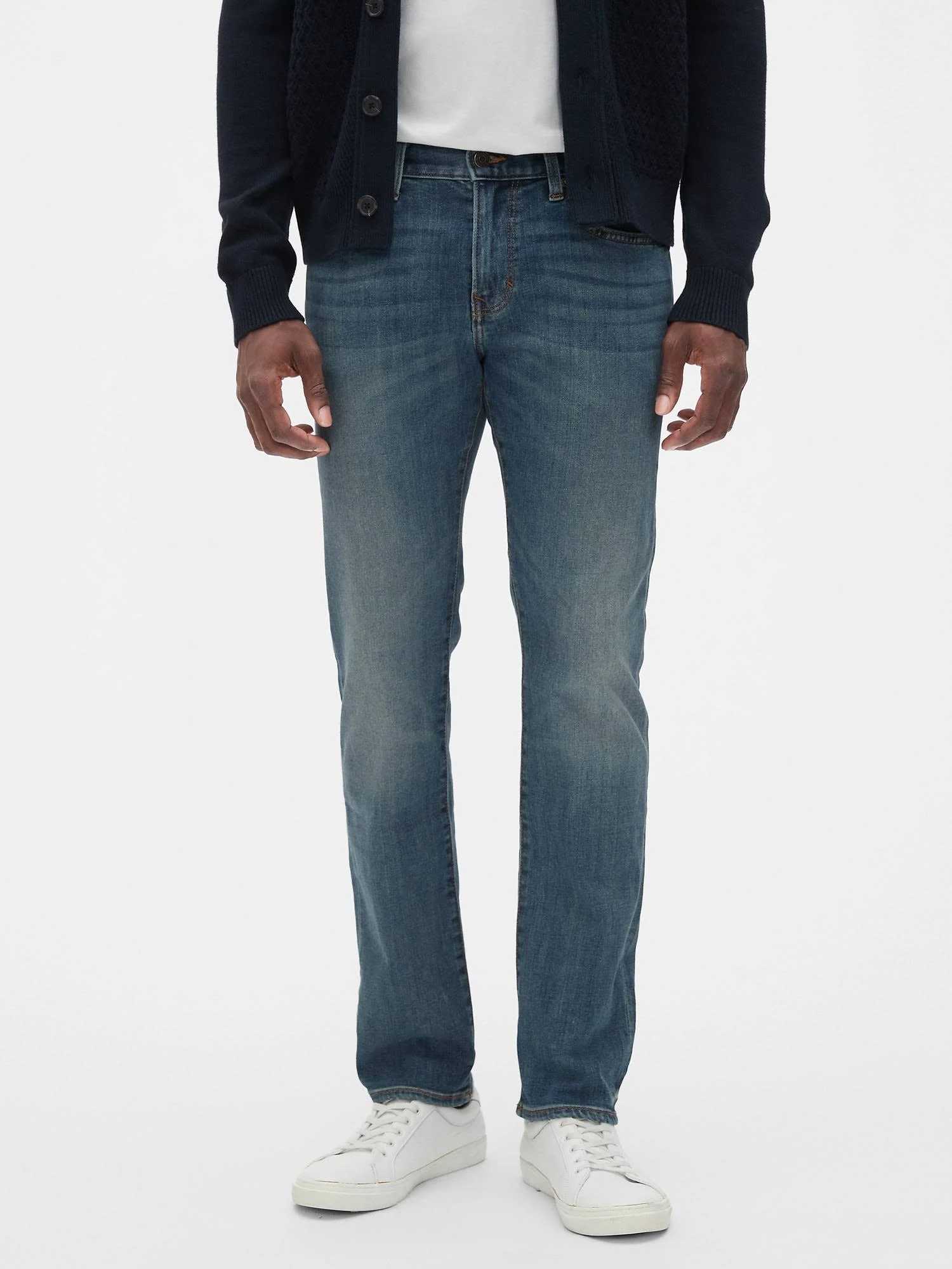 Men's Slim-Fit Travel Jean Distressed Authentic