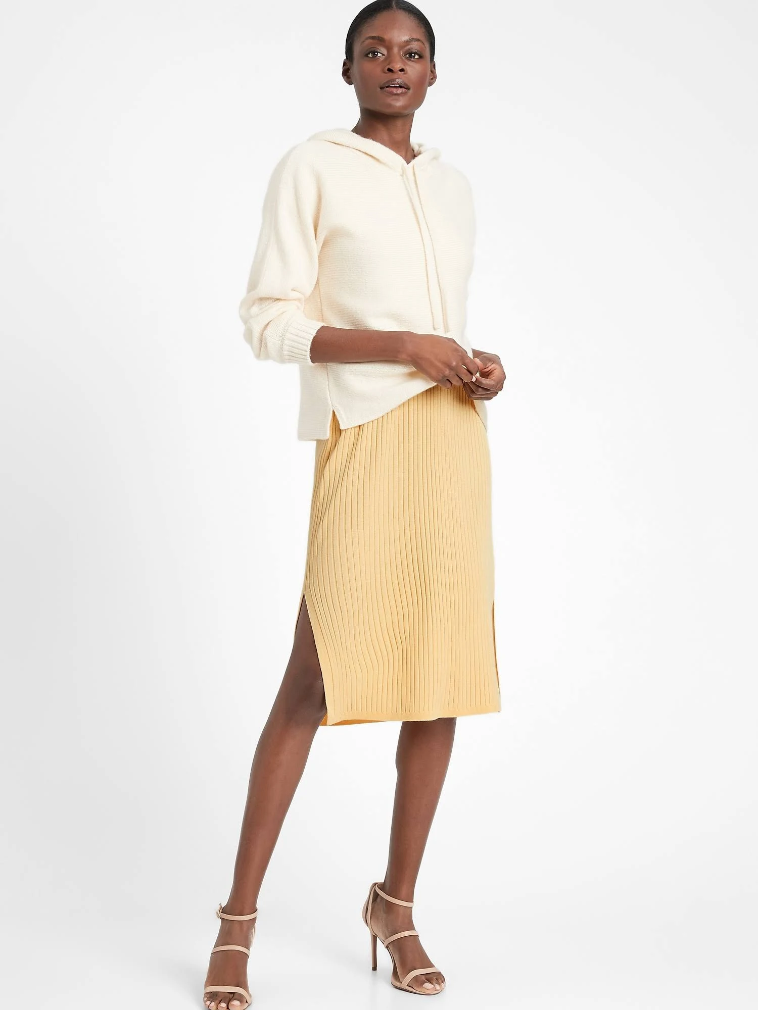Banana Republic Women's Ribbed Sweater Dress Butter Cookie Size XXL