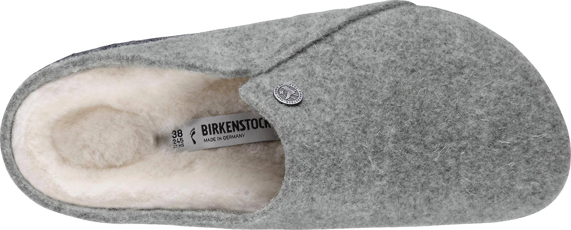 Birkenstock Zermatt Shearling Narrow Slippers - Light Grey
