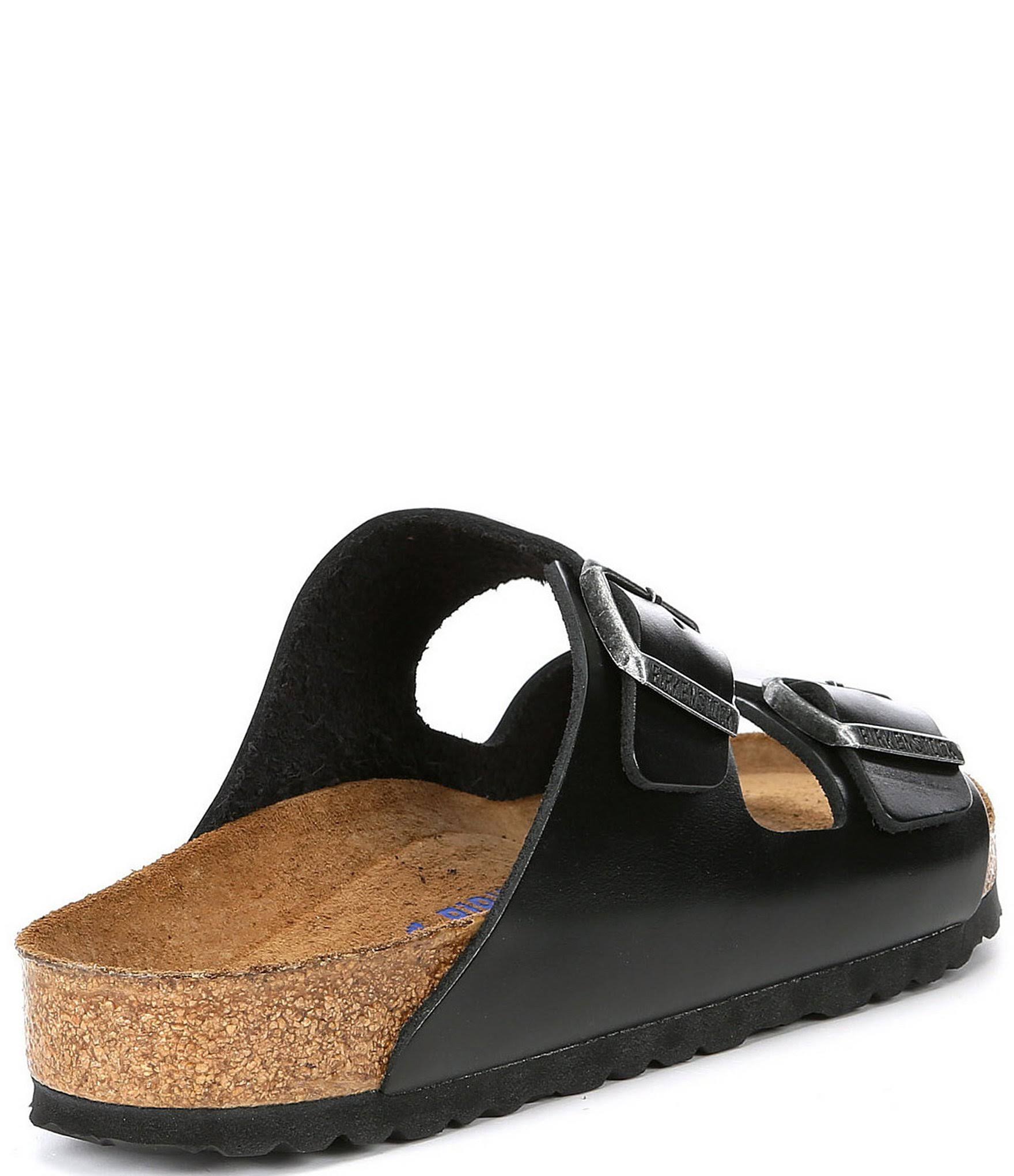Birkenstock Arizona Soft Footbed - Leather (Unisex) Sandals Black Amalfi Leather : EU 46 (US Men's 13-13.5) Regular