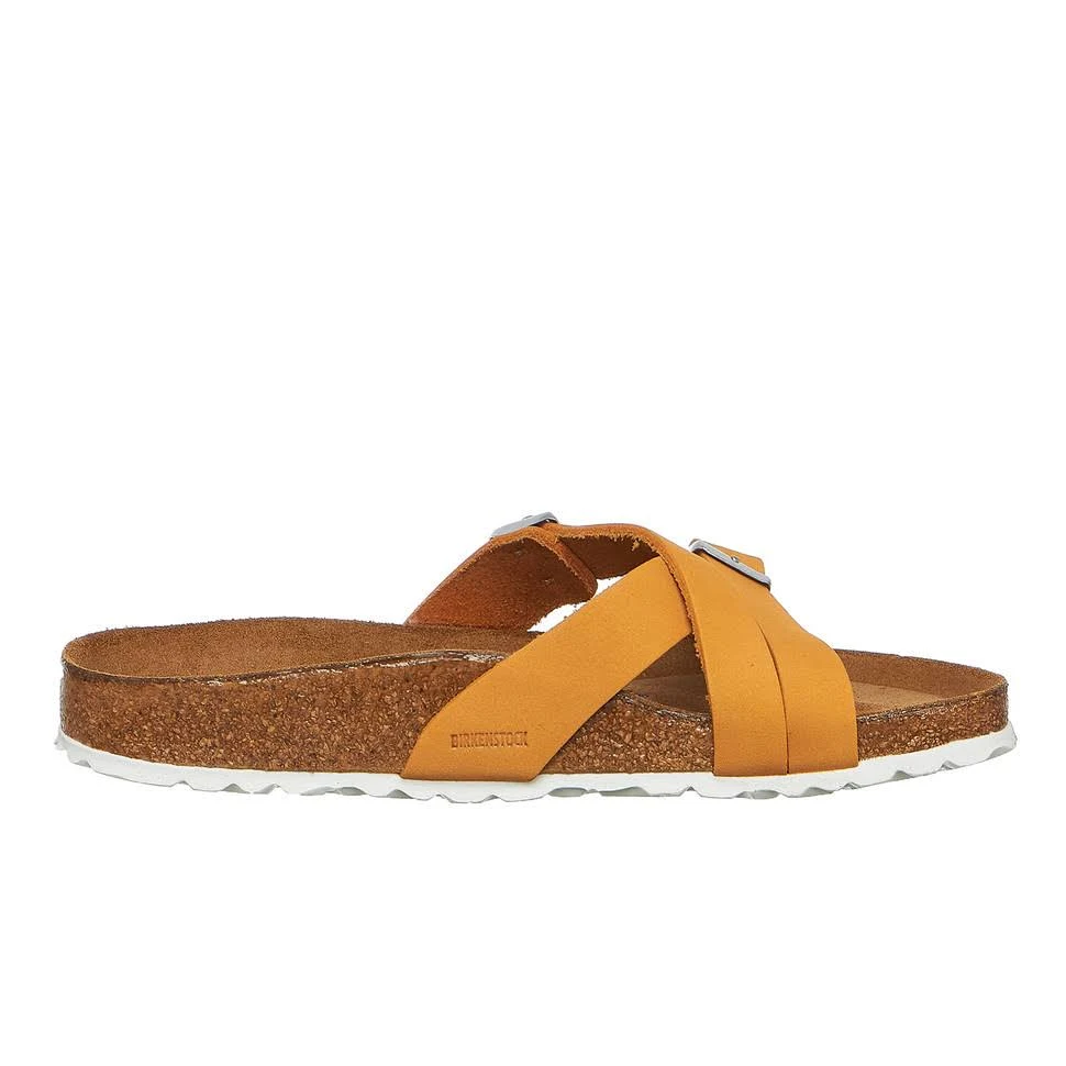 Birkenstock Yao Balance Nubuck Leather Apricot Two-Strap Sandals