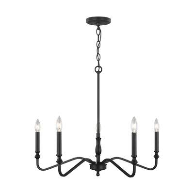 Nicolette 5 - Light Candle Style Classic Chandelier Finish: Black